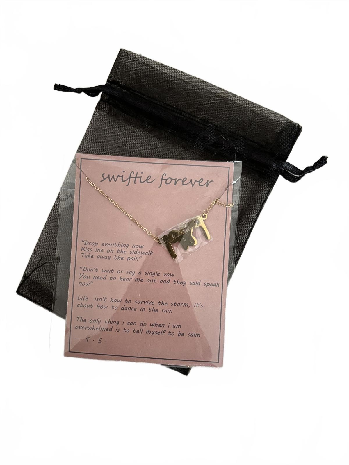 Designer NWT Taylor Swift Swiftie Forever Gold Necklace Size ONE SIZE - 1 Thumbnail