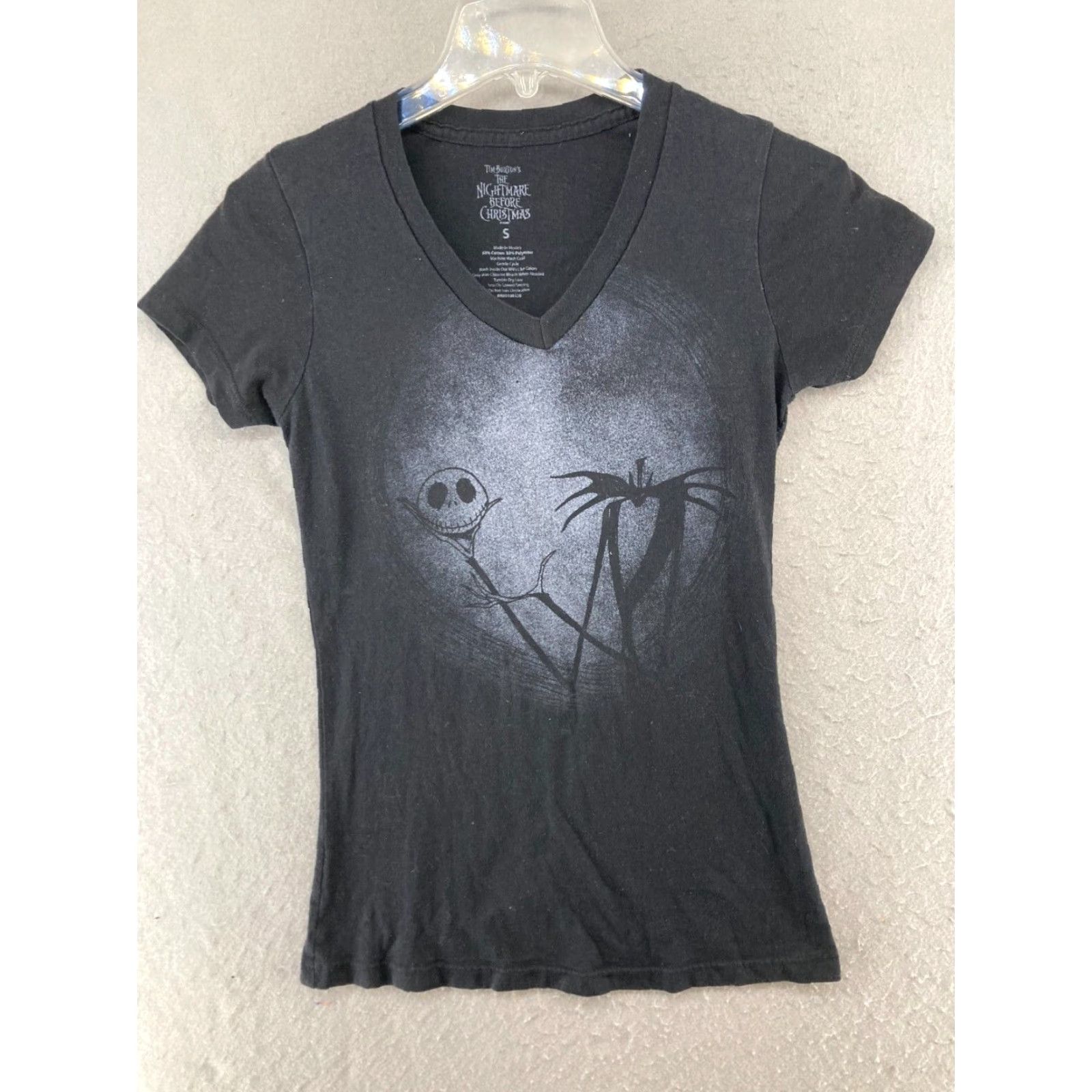 Vintage Nightmare Before Christmas Womens Small Black Shirt Jack Skellington Size S / US 4 / IT 40 - 2 Thumbnail