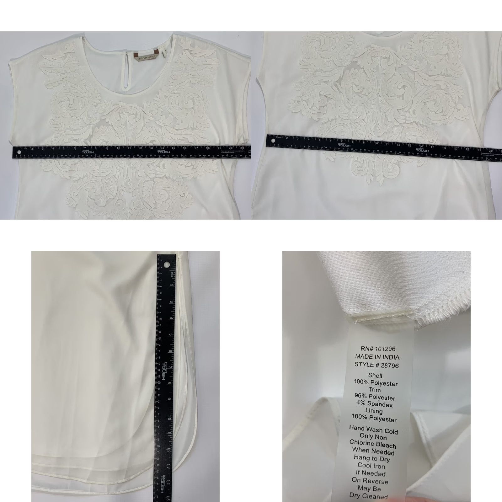 Soft Surroundings Soft Surroundings Kurti Shirt Womens Medium Ivory Sheer Short Sleeve Tunic Dress Long Solid 2020-2029 Fashionable Womens Size M / US 6-8 / IT 42-44 - 8 Thumbnail