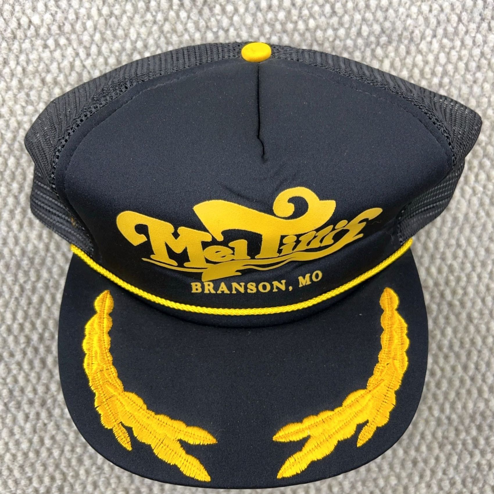 Vintage VINTAGE Mel Tillis Trucker Hat Cap Snapback Black Yellow Country Music Band Leaf Size ONE SIZE - 3 Thumbnail