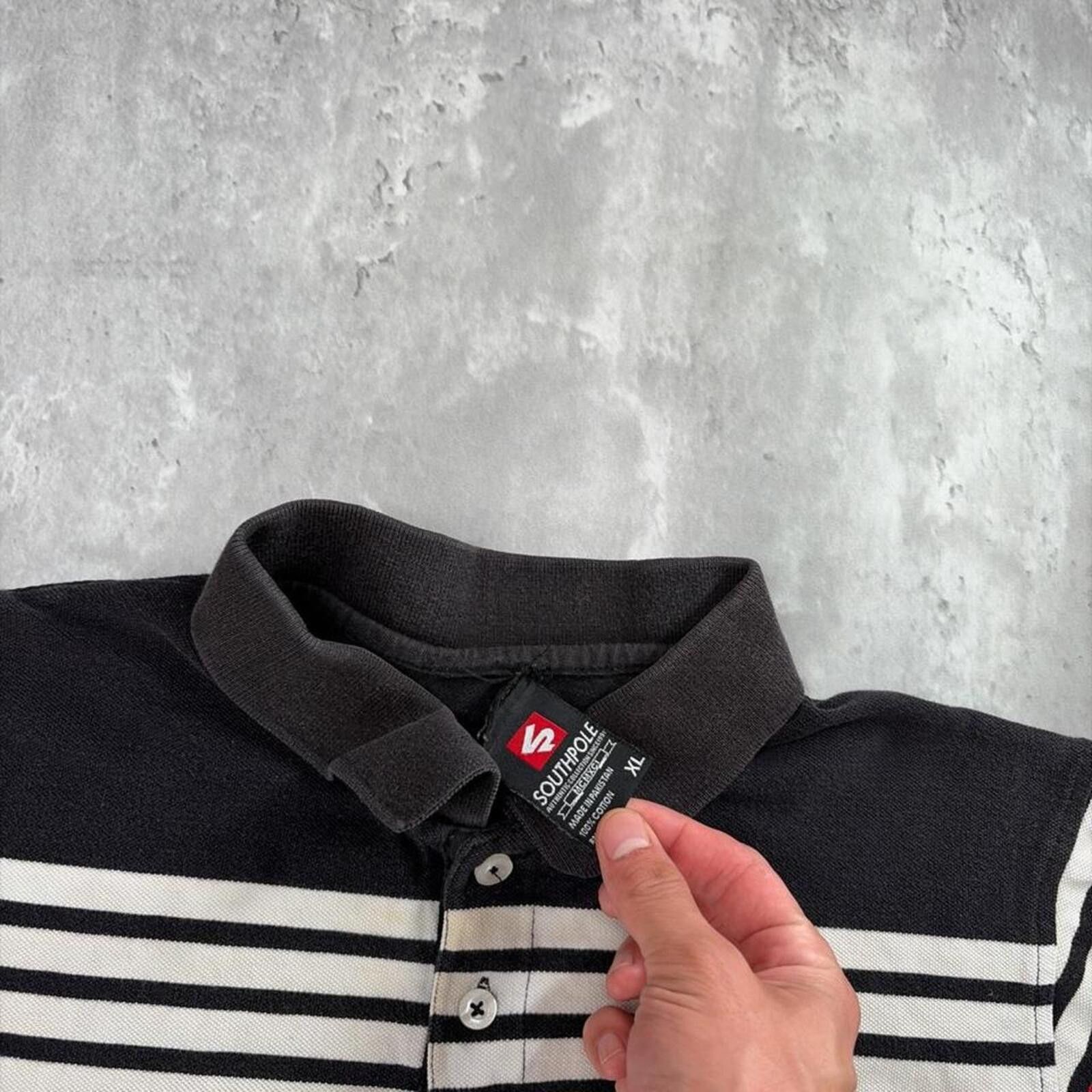 Southpole Y2K Southpole Striped Gothic Distressed Skater Polo Shirt Size US M / EU 48-50 / 2 - 5 Thumbnail