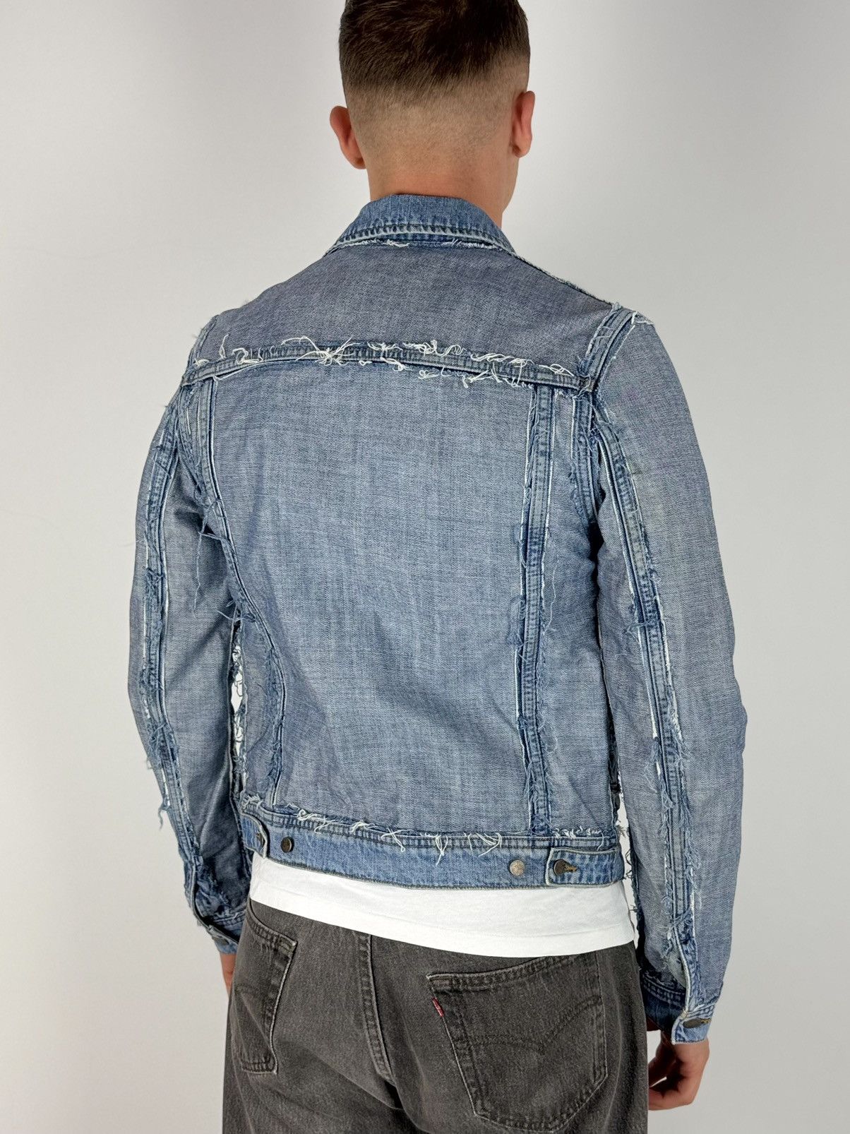 H&M × Maison Margiela SS12 Maison Margiela x H&M Distressed Reverse Denim Jacket Size US S / EU 44-46 / 1 - 3 Thumbnail