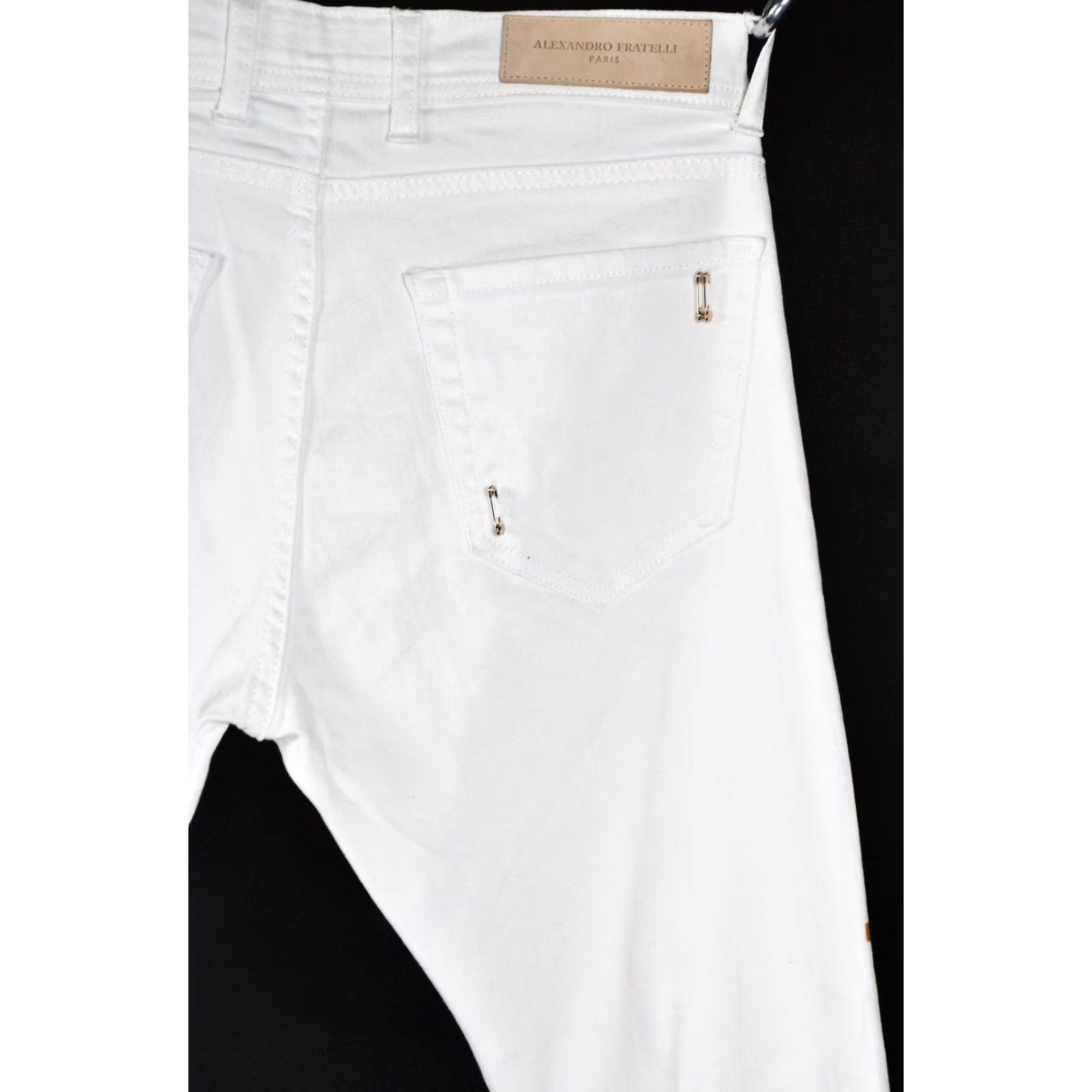 Vintage Alexandro Fratelli Jeans Men's 32 White Cotton Blend Regular 98% Cotton 2% Elastane Vintage: No Size US 32 / EU 48 - 6 Thumbnail