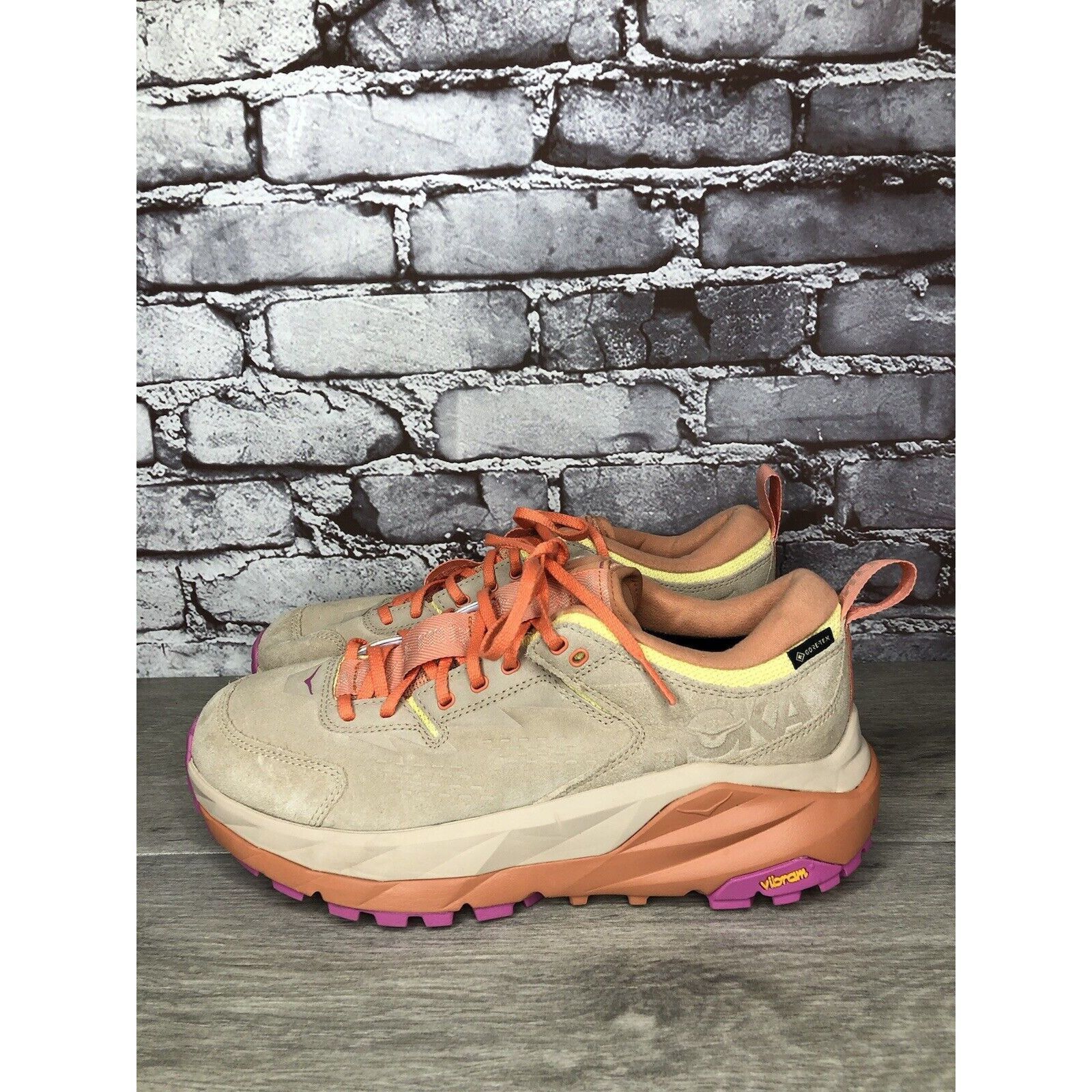 Hoka Kaha Low GTX Mental Health Hiking Sand Sun Baked Orange