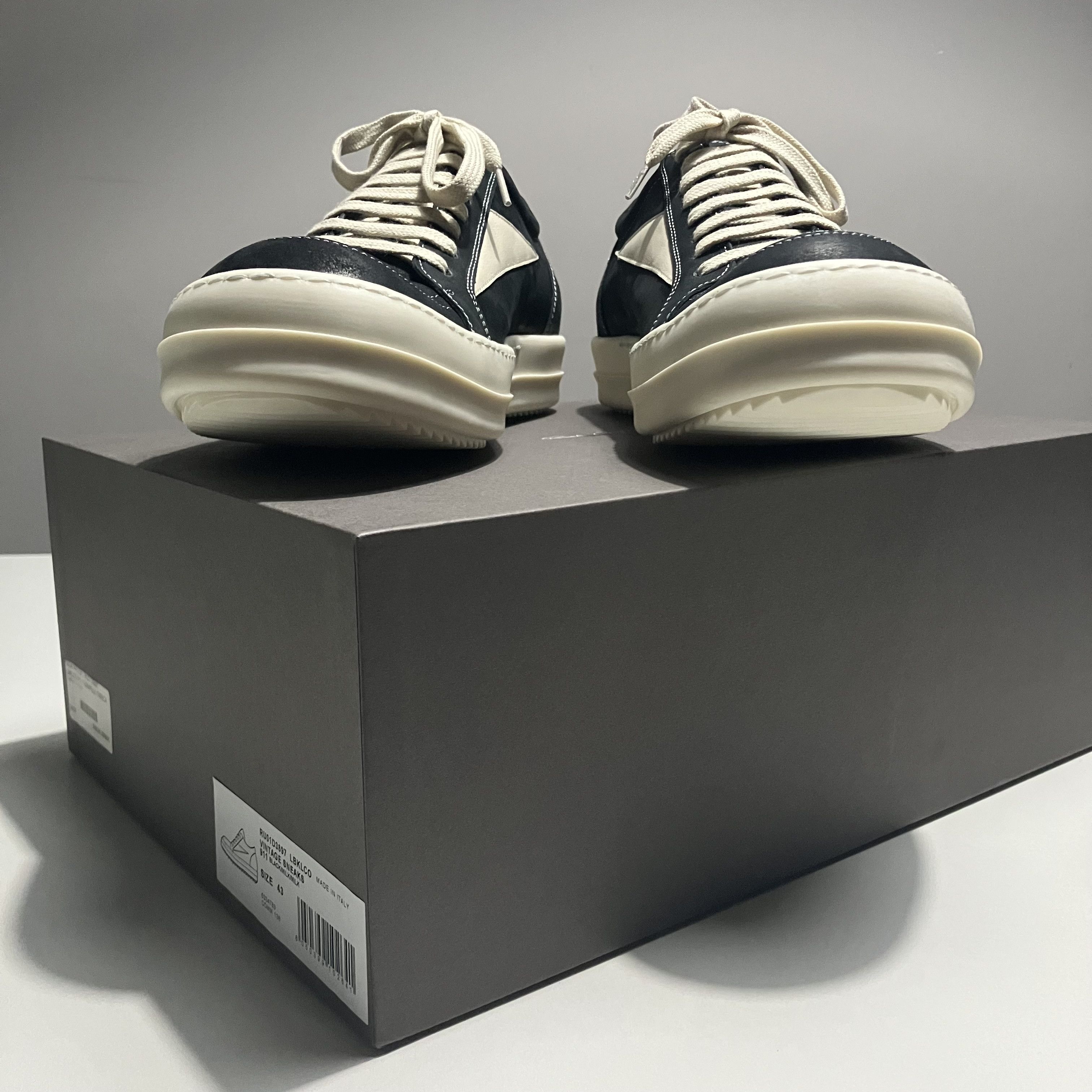 Rick Owens RICK OWENS SS24 LIDO Vintage Sneaks Black Waxy Nubuck Vans Size US 10 / EU 43 - 3 Thumbnail