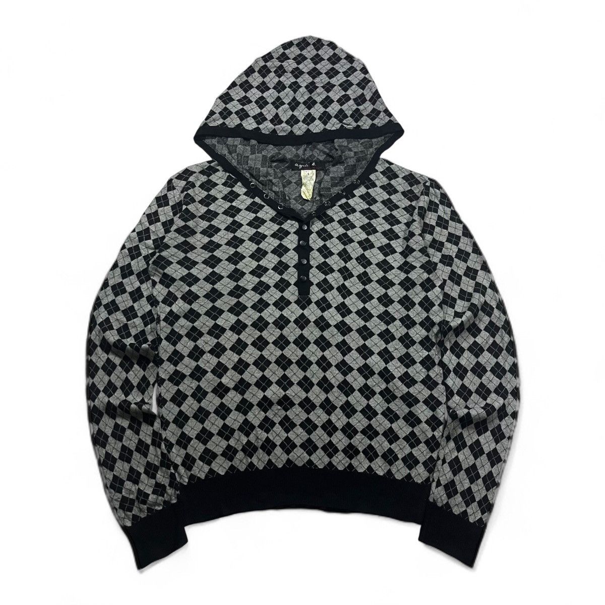 Agnes B Snap Button Hoodie Knited