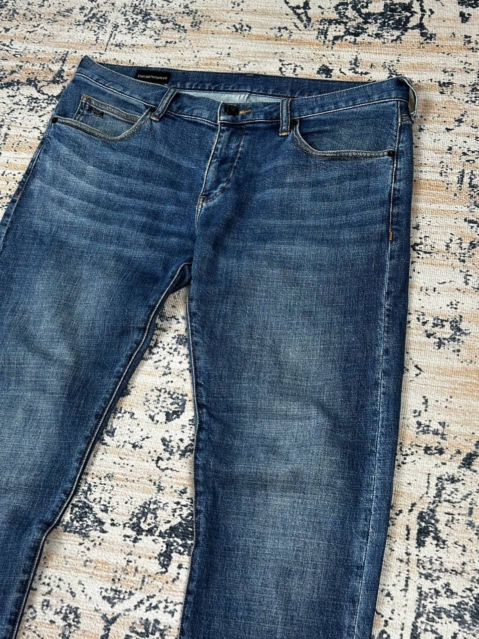Emporio Armani Emporio Armani Blue Slim Metal Logo Jeans Pants Size US 33 - 4 Thumbnail