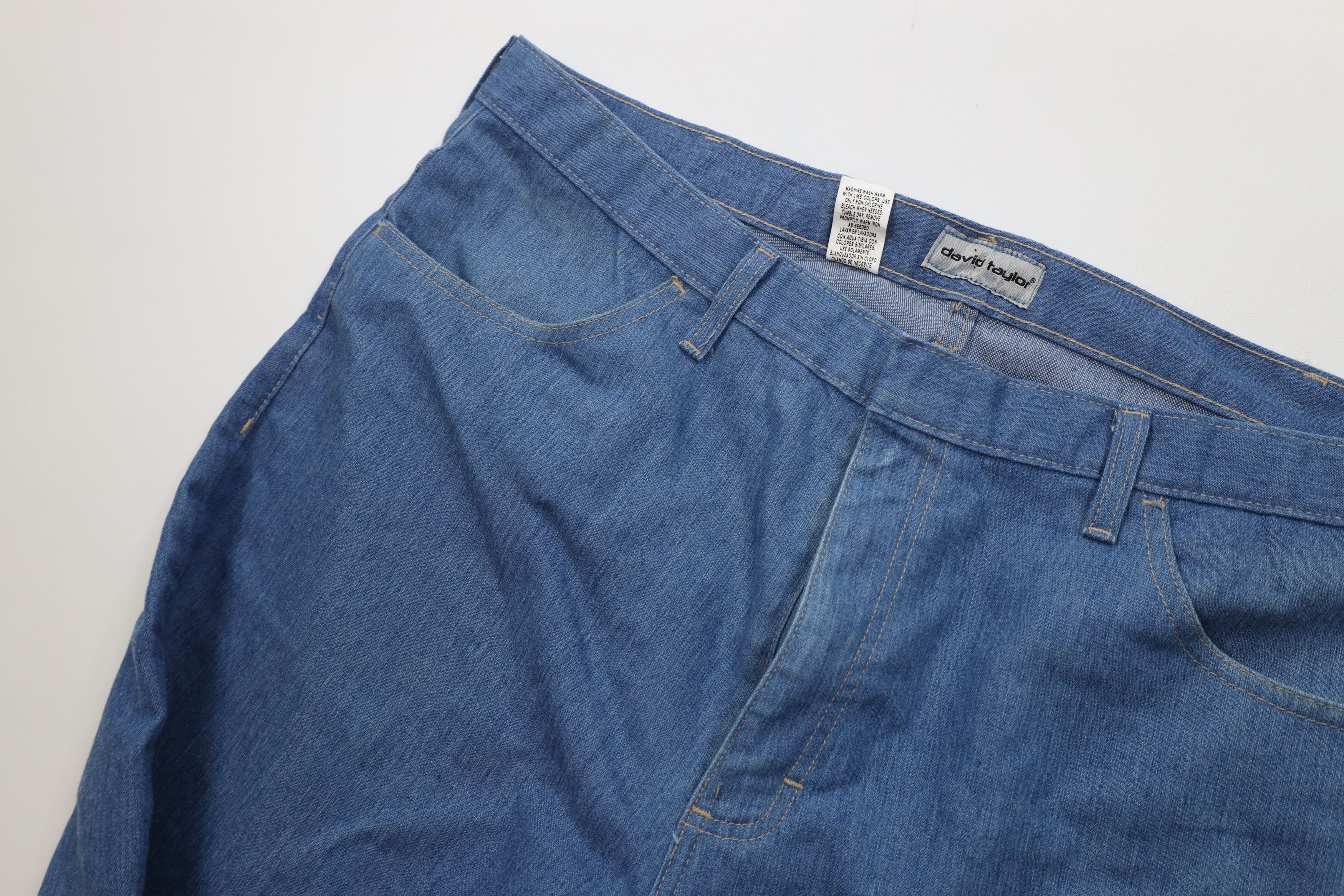 Vintage Vintage 90s Streetwear Flared Wide Leg Denim Jeans Blue Size US 42 / EU 58 - 8 Thumbnail
