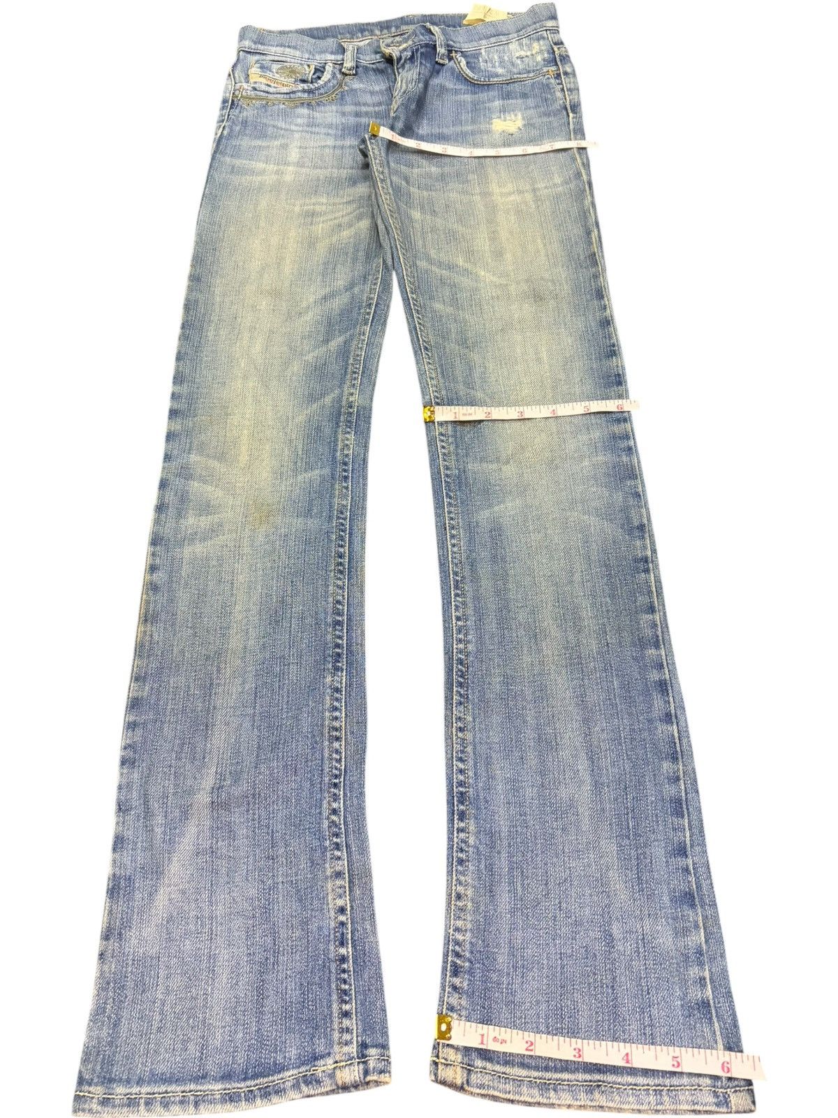 Diesel Vintage Italy Diesel Liv Distress Low Rise Flare Jeans Size 26" / US 2 / IT 38 - 8 Thumbnail