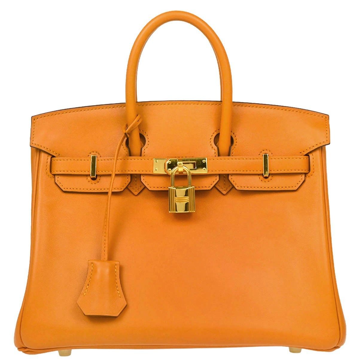 Hermes Hermes Birkin Handbag Orange Togo with Palladium Hardware Size ONE SIZE - 1 Thumbnail
