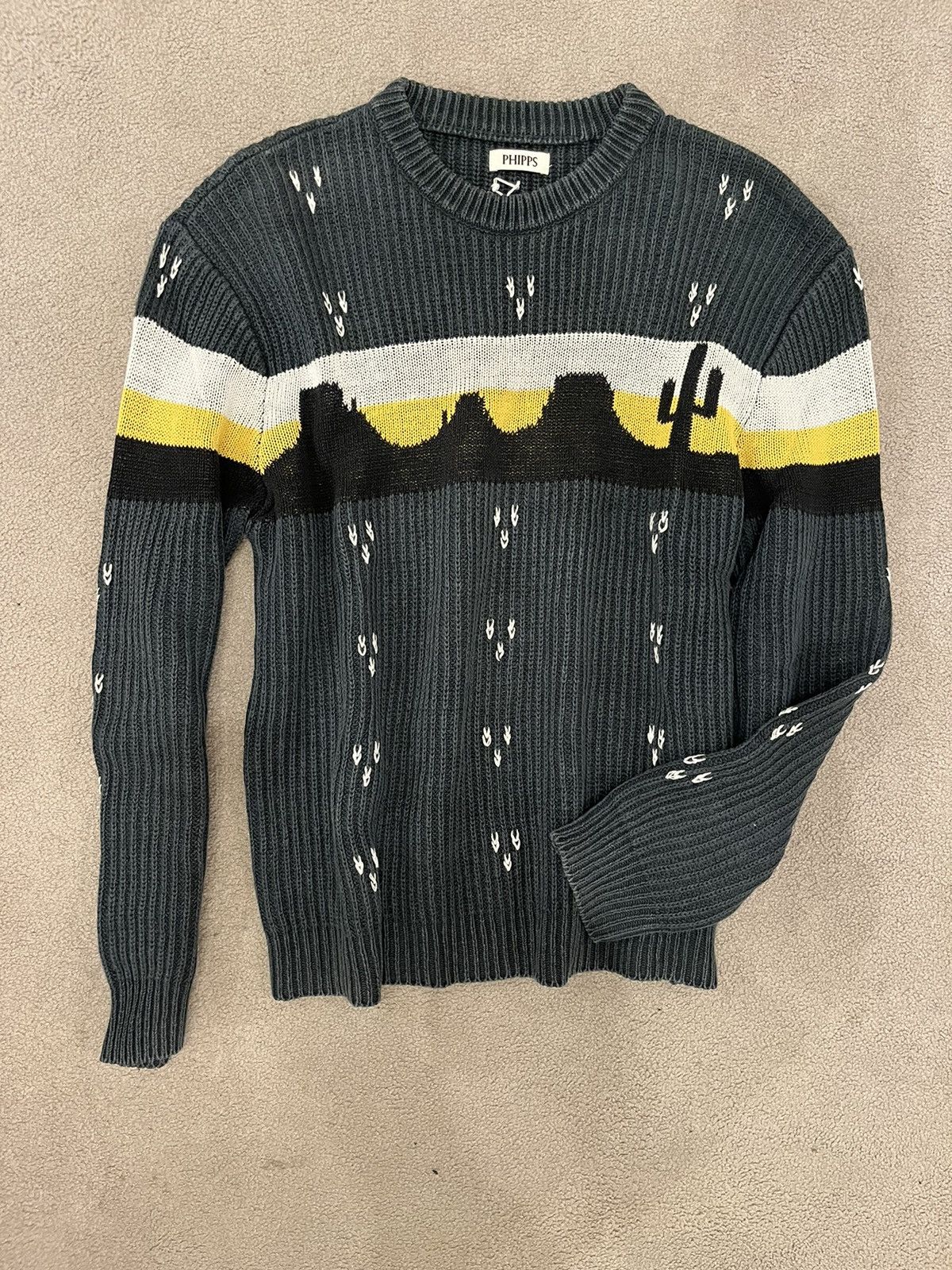 image of Phipps Linen Sweater in Green, Men's (Size Large)