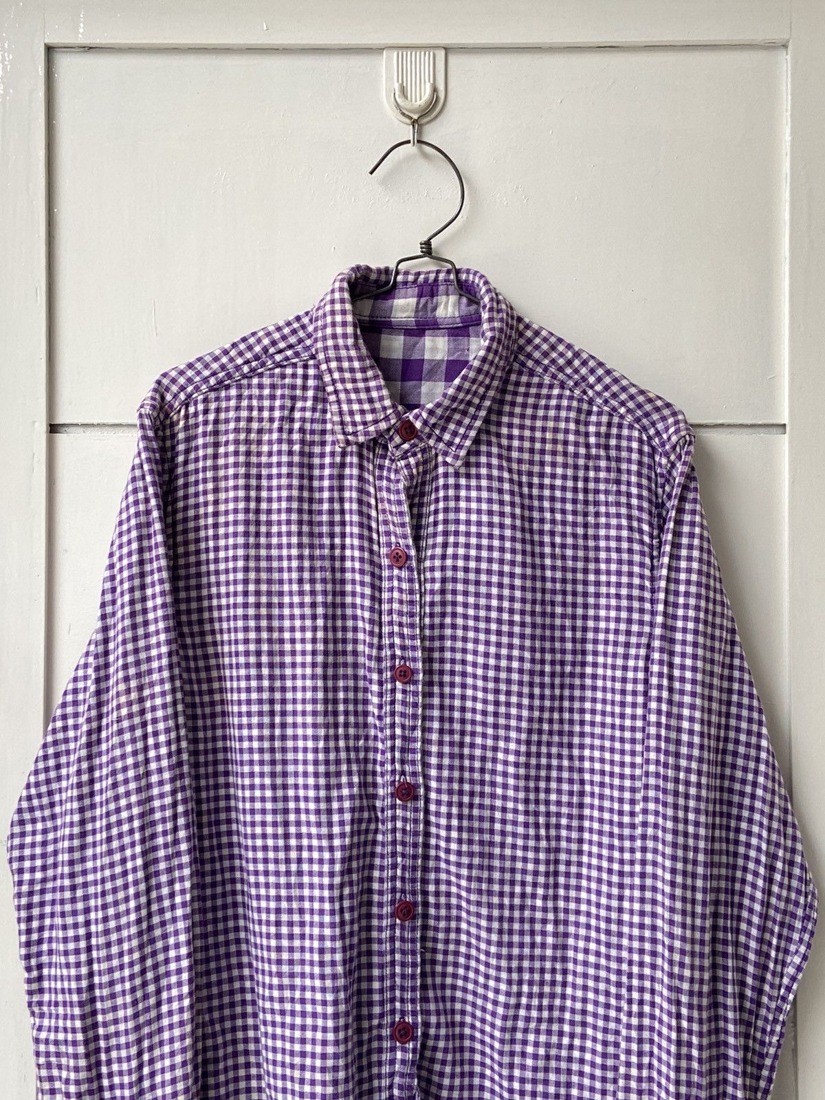 Japanese Brand × Neighborhood × izzue IZZUE Purple Plaid Shirt Size US S / EU 44-46 / 1 - 15 Thumbnail