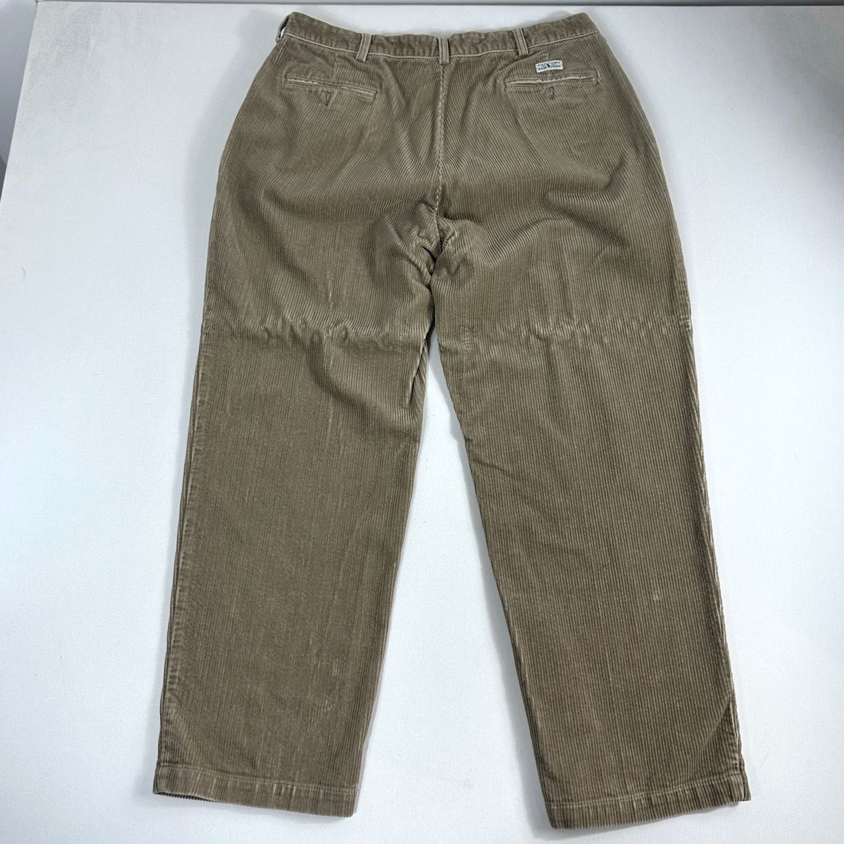 Polo Ralph Lauren VINTAGE Polo Ralph Lauren Andrew High Waisted Pleated Chino Pants 38x30 Men Brown Corduroy Straight 90s USA Preppy Trousers Size US M / EU 48-50 / 2 - 2 Thumbnail
