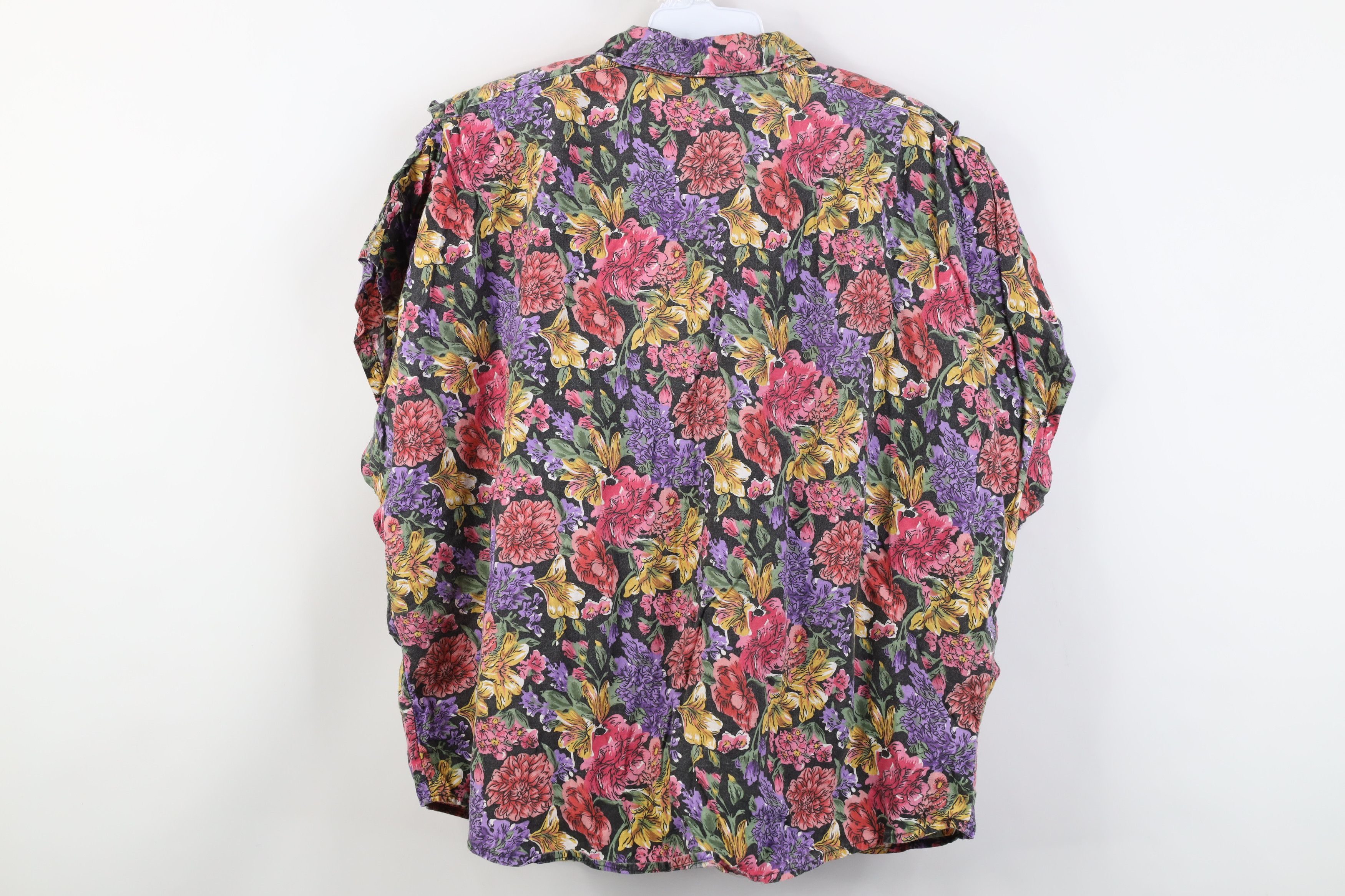 Vintage Vintage 80s 90s Streetwear Flower Dolman Sleeve Button Shirt Size S / US 4 / IT 40 - 10 Thumbnail