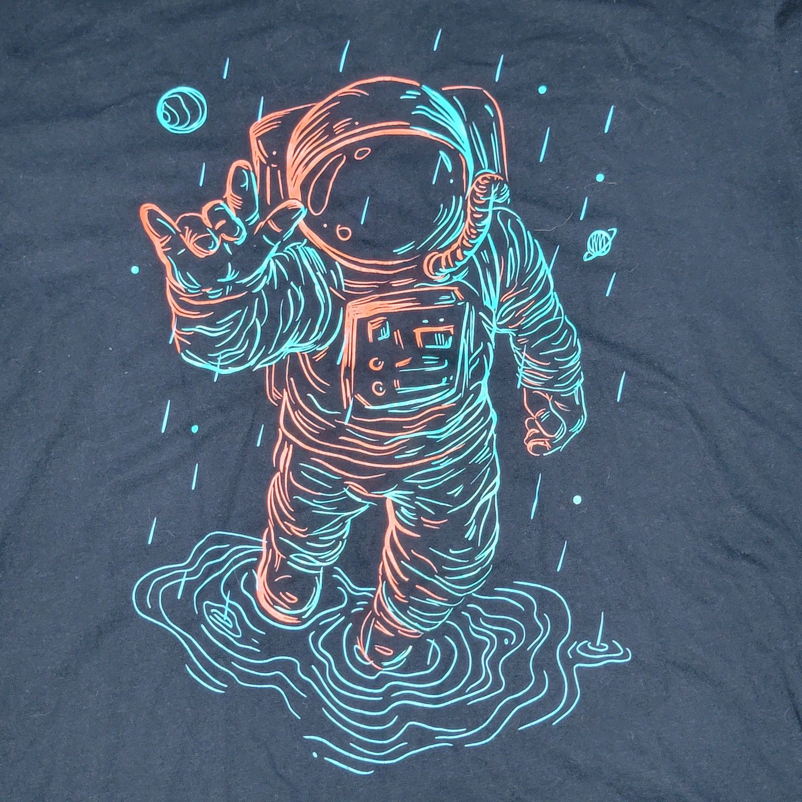 Other Into The AM Unisex Tee Glow-In-The-Dark Astronaut - Large Size US L / EU 52-54 / 3 - 3 Thumbnail