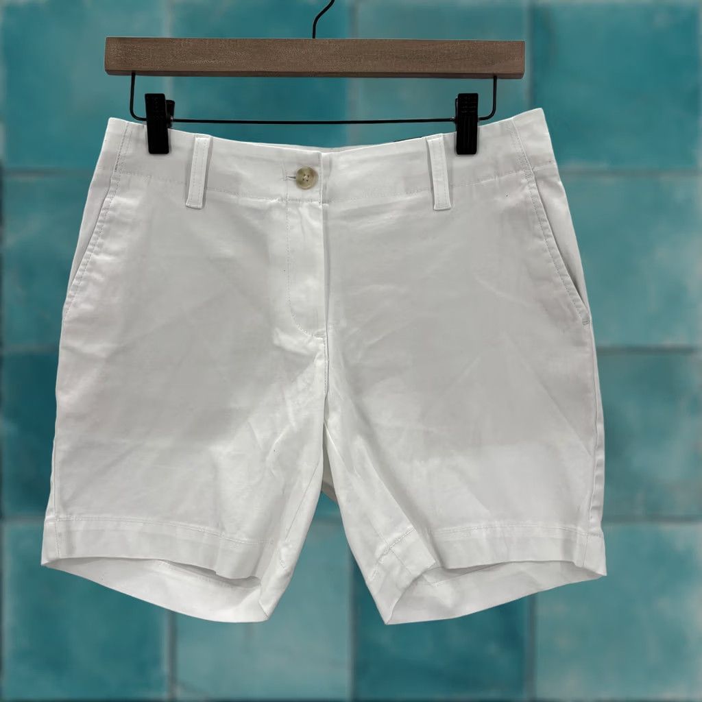 Talbots Talbots Chino Short 6" Shorts Womens 0P White Twill Supersoft NWT Relaxed Petites Cotton Spandex Summer Casual Womens Size 25" / US 0 / IT 36 - 1 Thumbnail