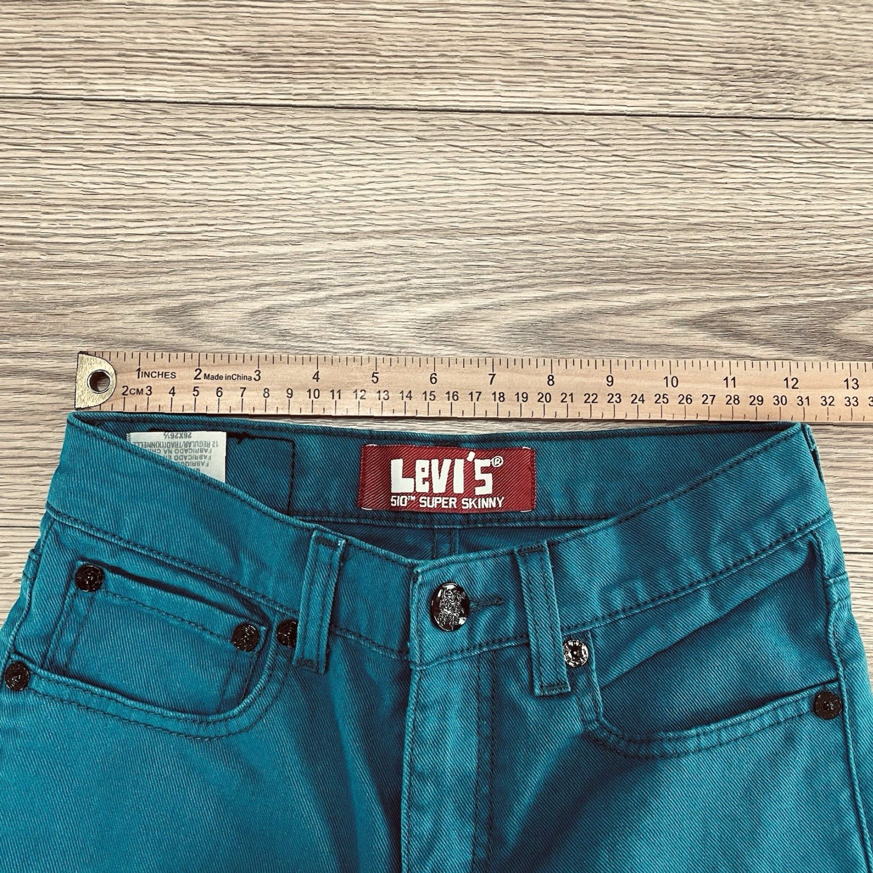 Levi's LEVI'S 510 Skinny Jeans Green Women's Size 12 Stretch Denim Size 34" / US 12 / IT 48 - 4 Thumbnail