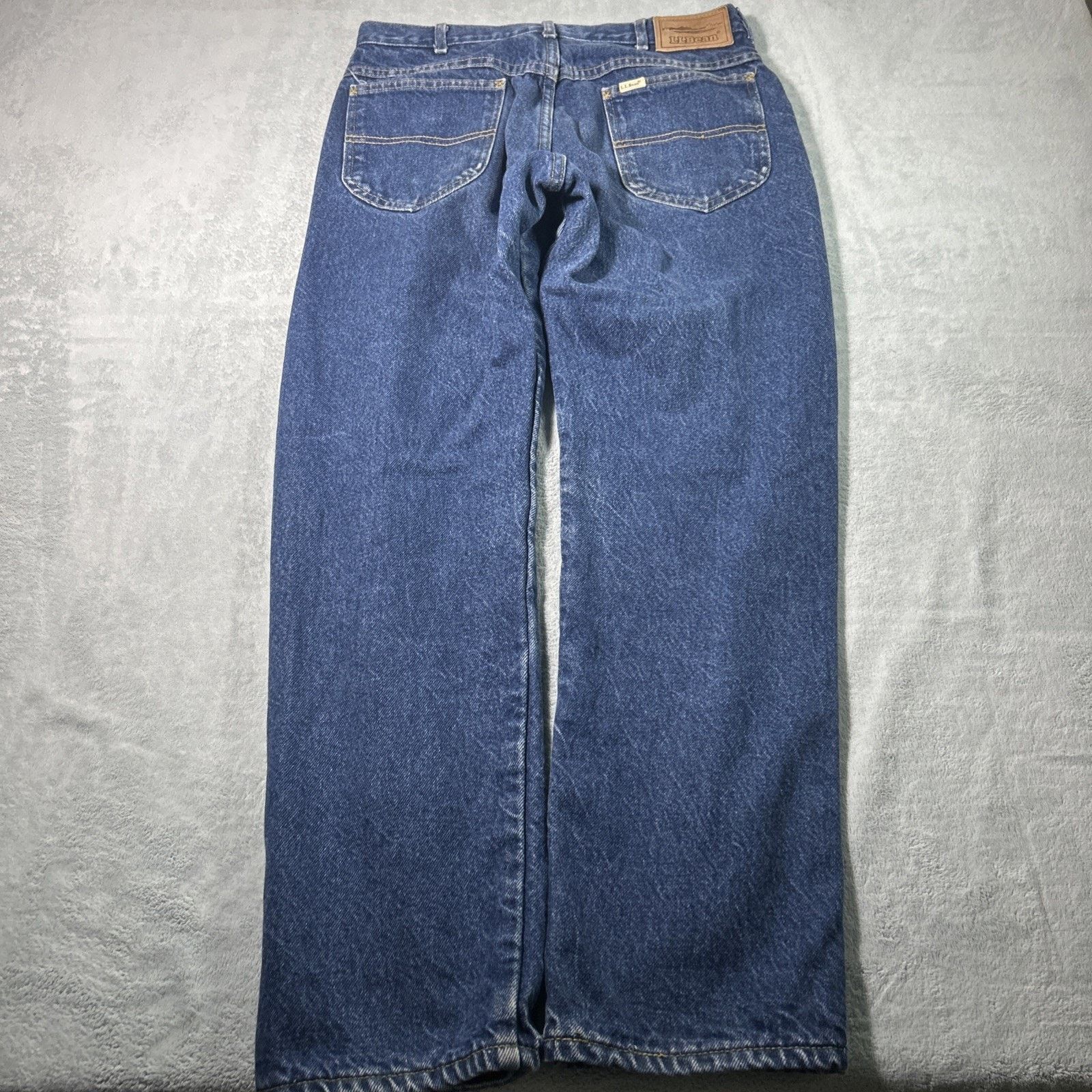 L.L. Bean USA LL Bean Flannel Lined Straight Jeans Mens 31x30 Plaid Size US 31 - 2 Thumbnail