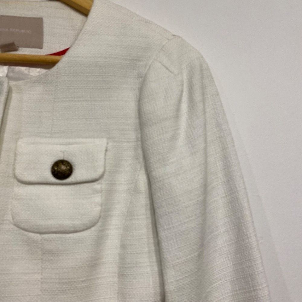 Banana Republic Banana Republic Woven Cotton White Lady Jacket Size XS / US 0-2 / IT 36-38 - 2 Thumbnail