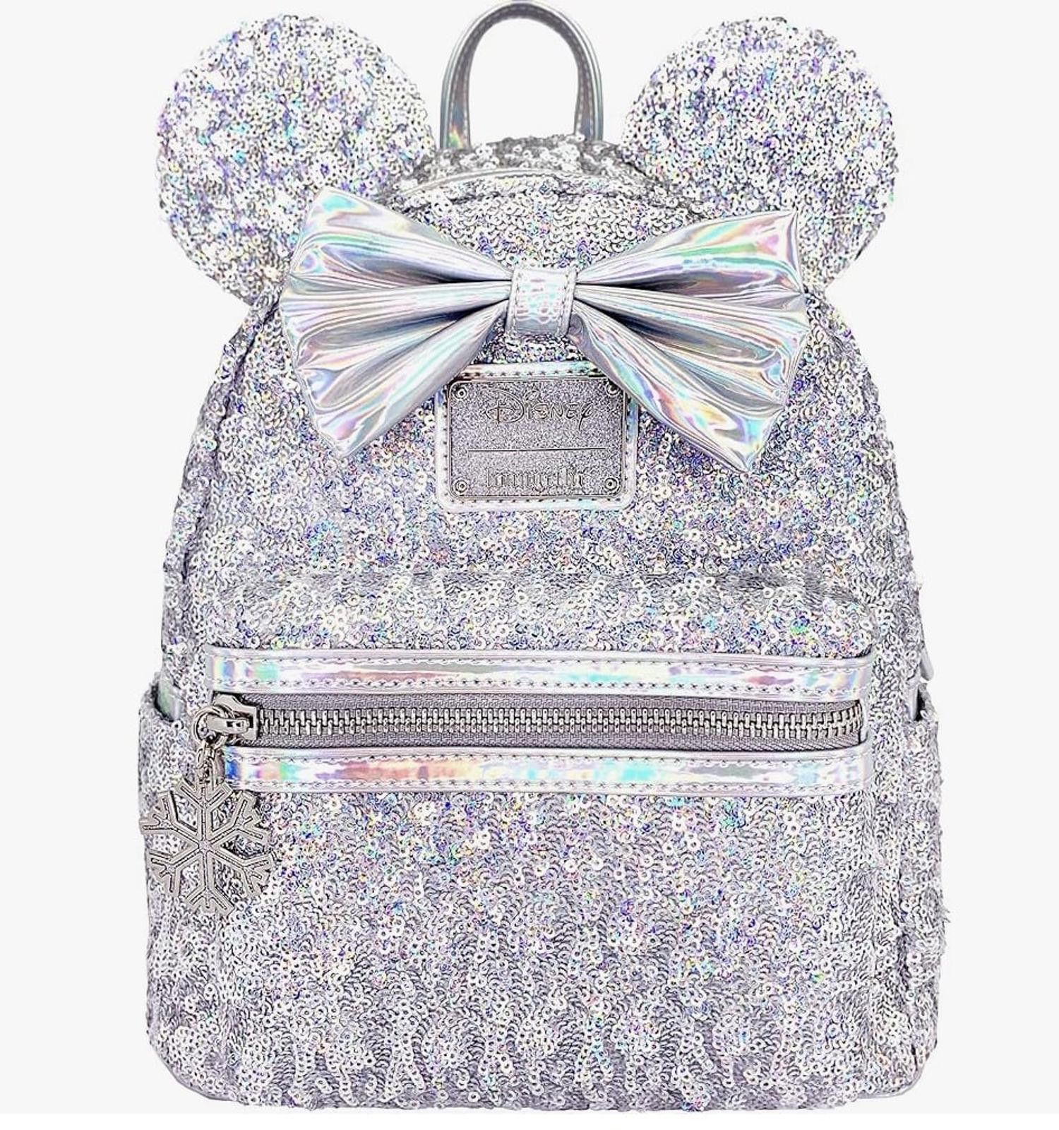 Loungefly Disney Holographic Sequin Minnie Mini Backpack NWT