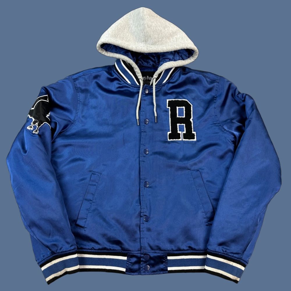 Vintage Harry Potter Ravenclaw Varsity Jacket Mens Small Blue Satin Hooded Snap Front Size US S / EU 44-46 / 1 - 1 Thumbnail