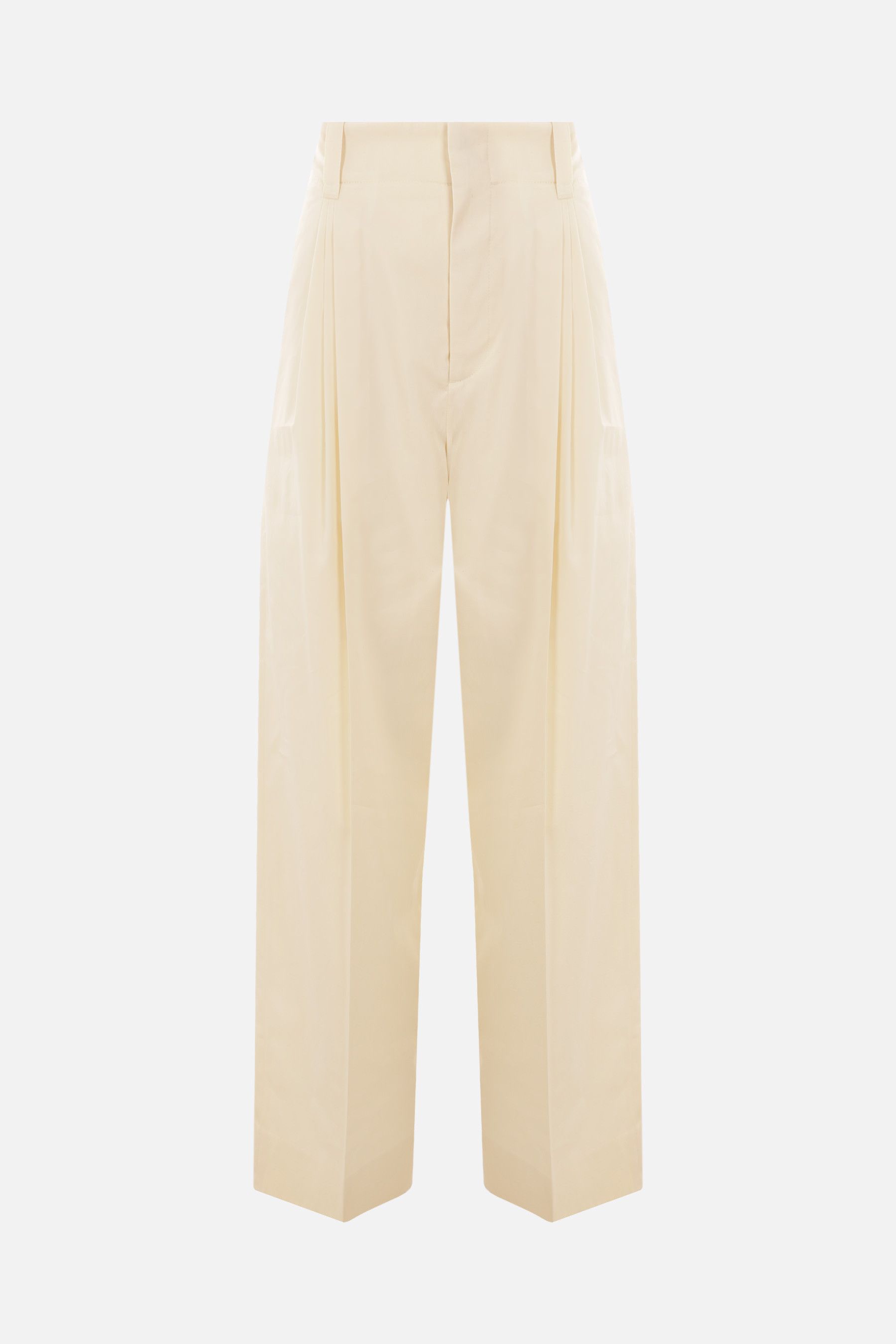 Bottega Veneta o1n1vont1225 Cotton Silk Trousers in Beige Size 28" / US 6 / IT 42 - 1 Thumbnail