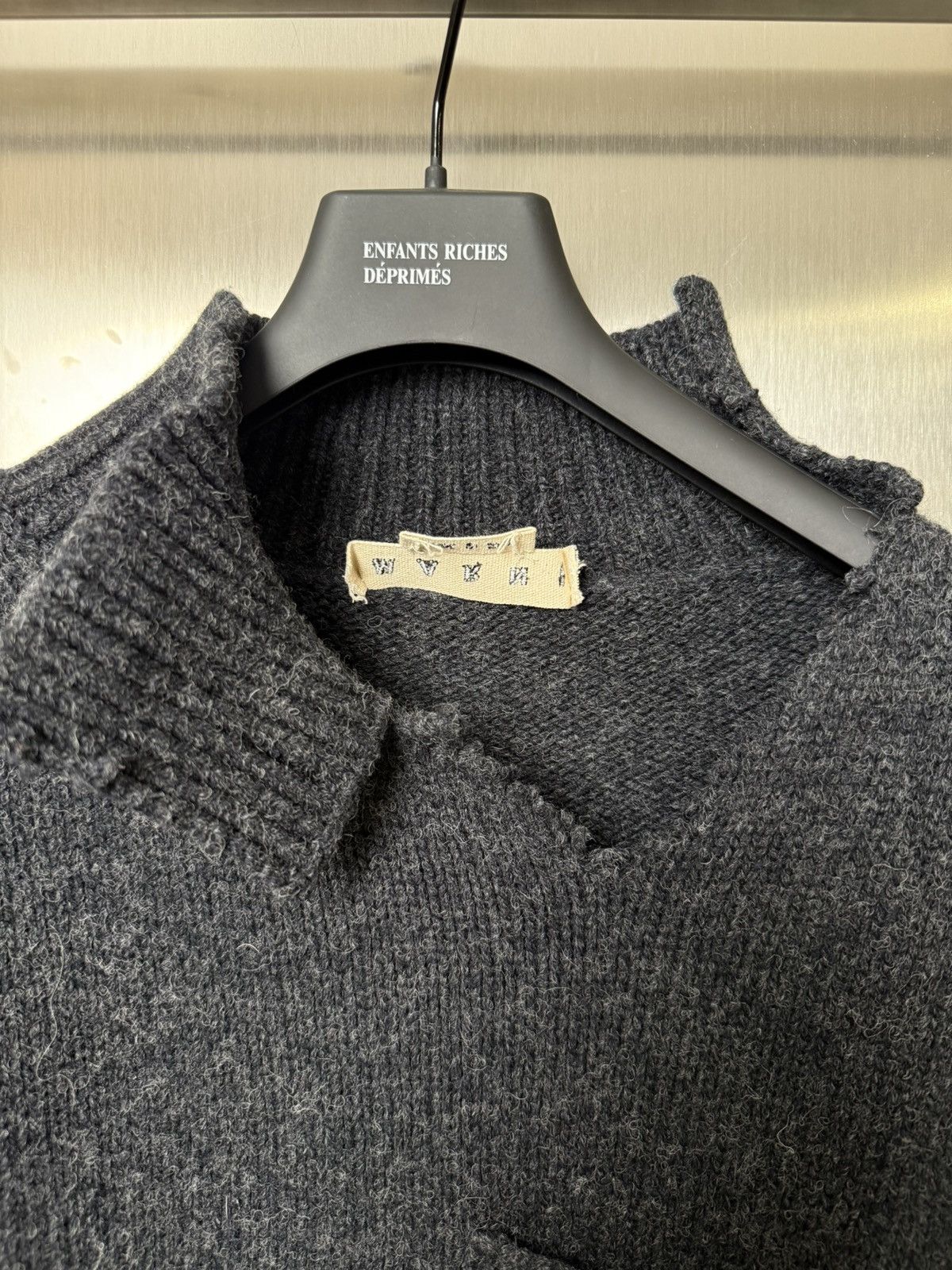 Marni Marni wool Asymmetrical Distressed cut out sweater Size US S / EU 44-46 / 1 - 2 Thumbnail
