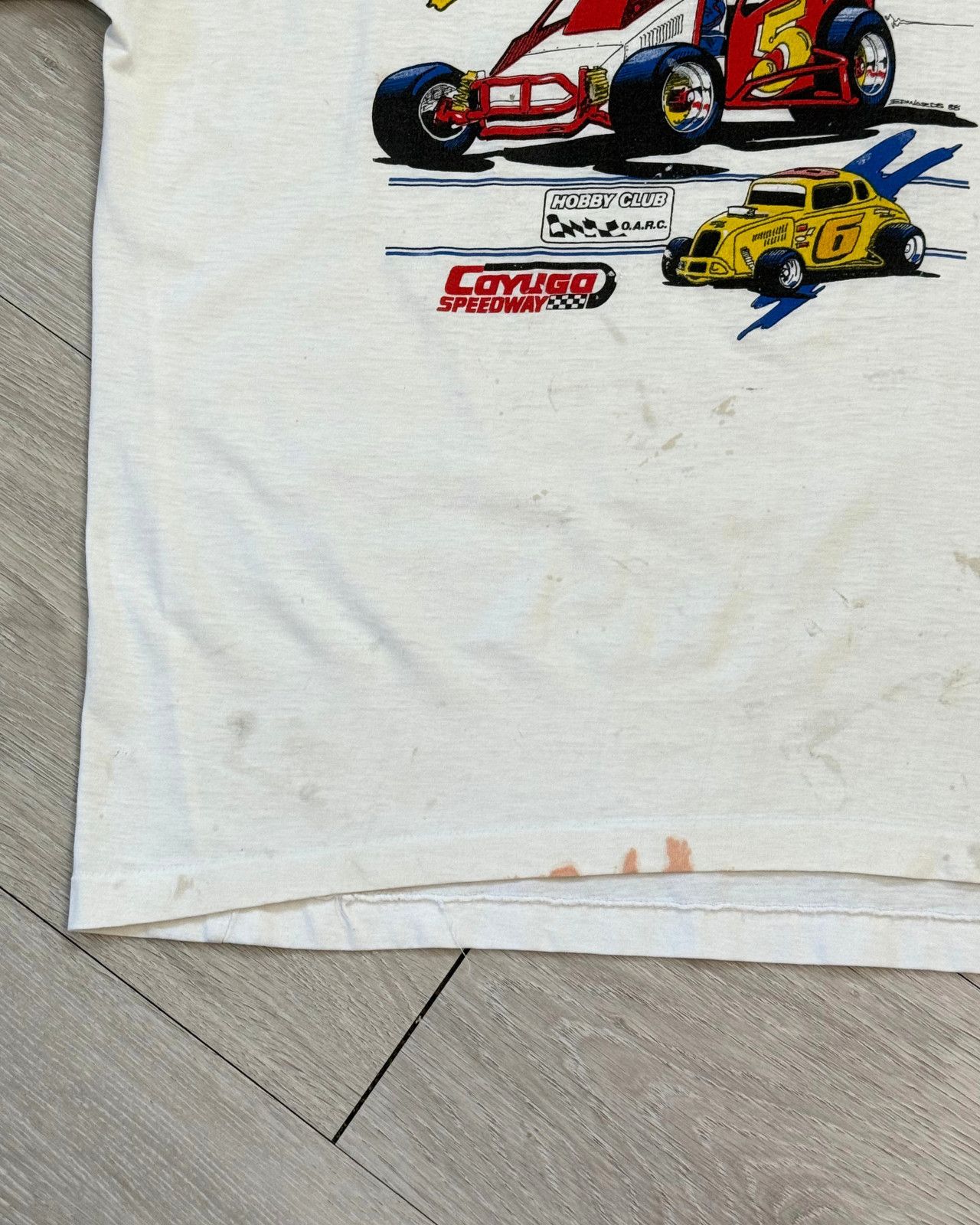 Vintage Rare Vintage 1988 Super Series Cayuga Speedway Ringer TShirt Size US L / EU 52-54 / 3 - 8 Thumbnail
