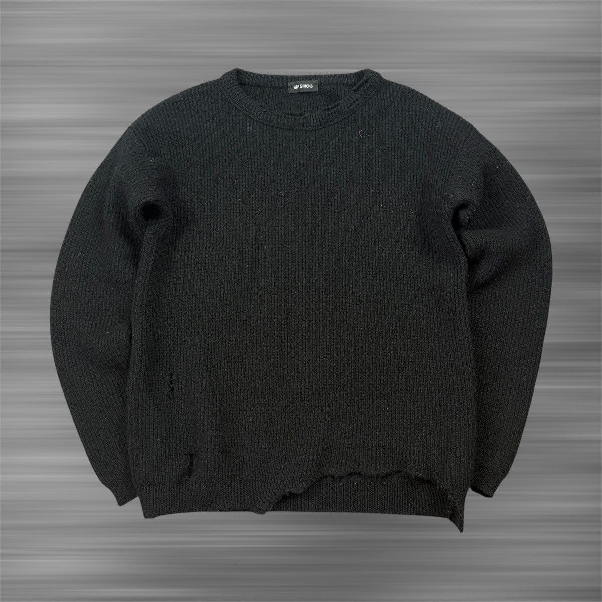 Raf Simons Raf Simons Sweater black fall 2017 destroyed Size US XL / EU 56 / 4 - 1 Thumbnail