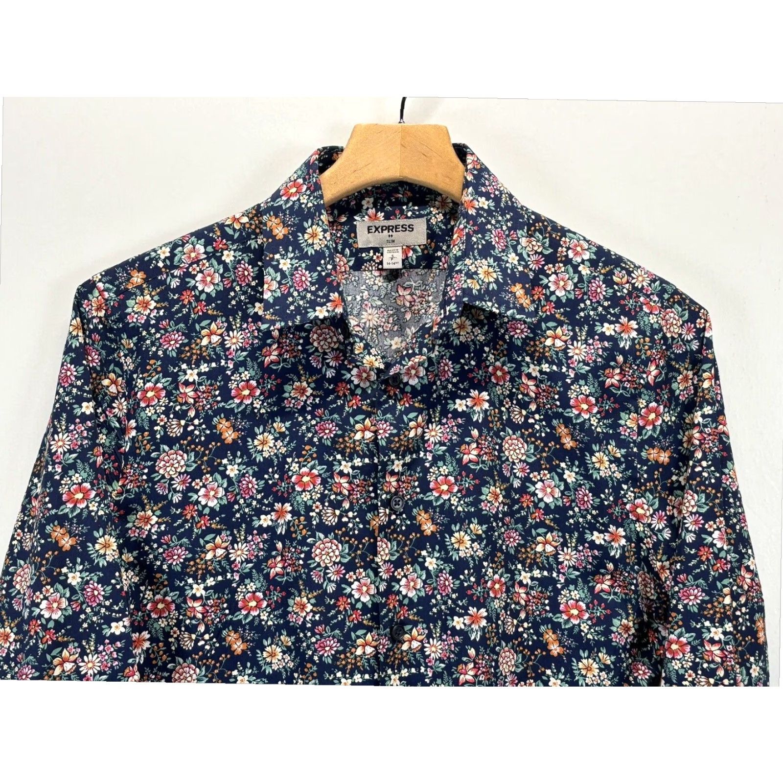 Express Express Floral Button Up Shirt Slim Fit Men's Small Long Sleeve Multicolor Size US S / EU 44-46 / 1 - 2 Thumbnail