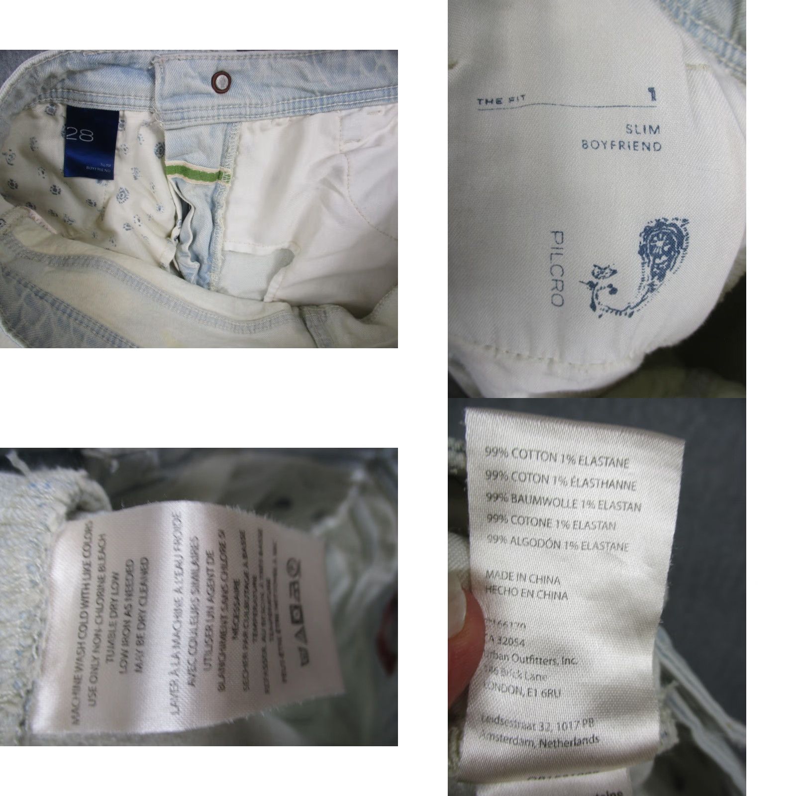 Vintage Pilcro Jeans Womens 28 White Distressed Slim Boyfriend Mid Rise Denim Ripped Pants Size 28" / US 6 / IT 42 - 9 Thumbnail