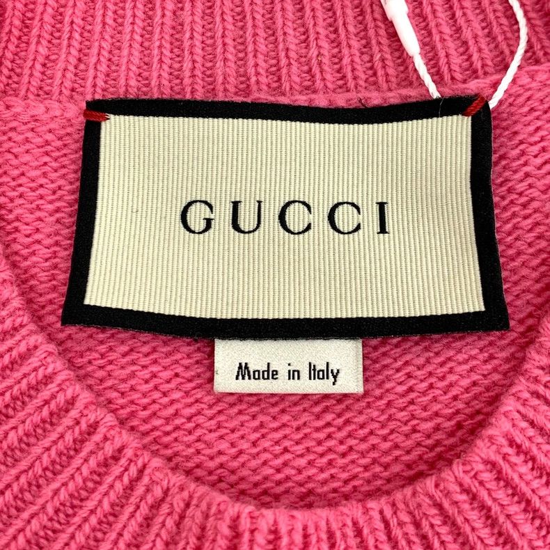 Gucci Gucci Pink logo inlaid wool round-neck long-sleeved knitte Size XS / US 0-2 / IT 36-38 - 6 Thumbnail