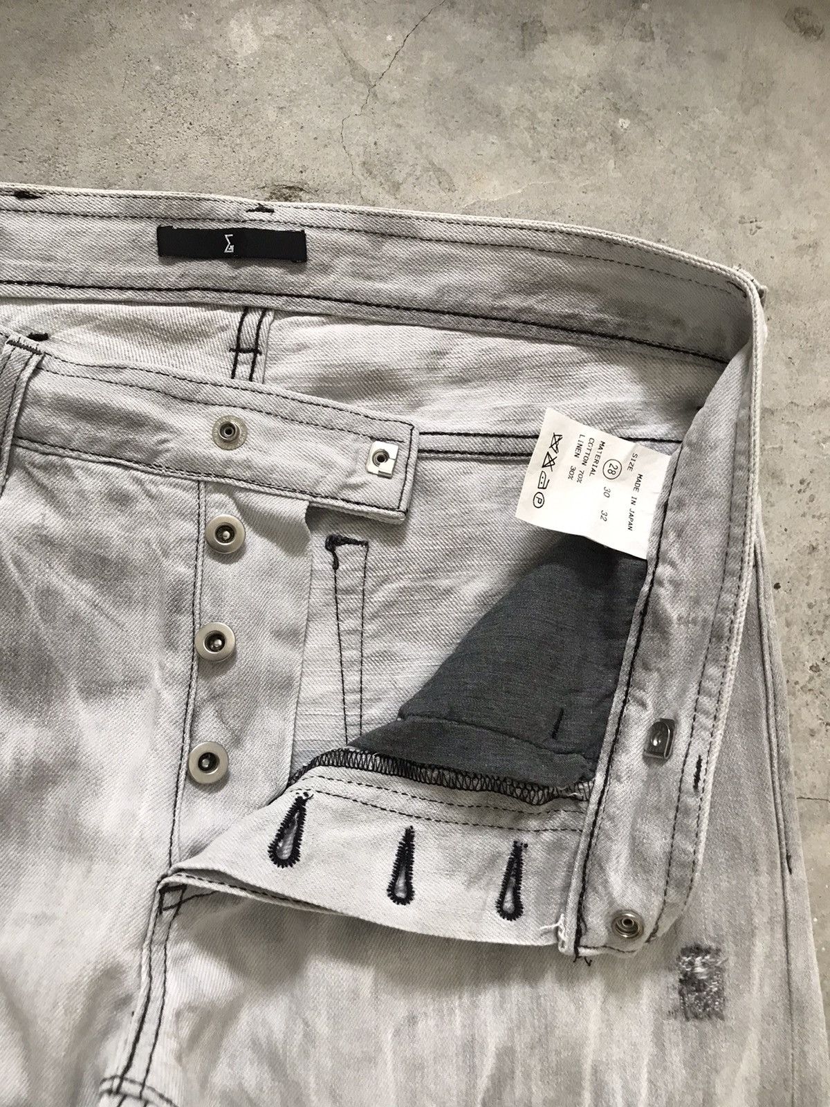 Japanese Brand S’EXPRIMER by Yuta Hosokawa Ripped Tall Slim Denim Jeans Size US 28 / EU 44 - 10 Thumbnail