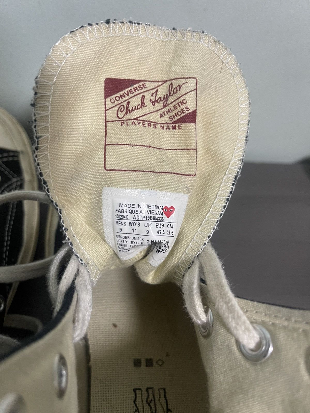 Comme des Garcons Comme Des Garçons x Converse - Black, Size 9 (Lightly Worn) Size US 9 / EU 42 - 8 Thumbnail