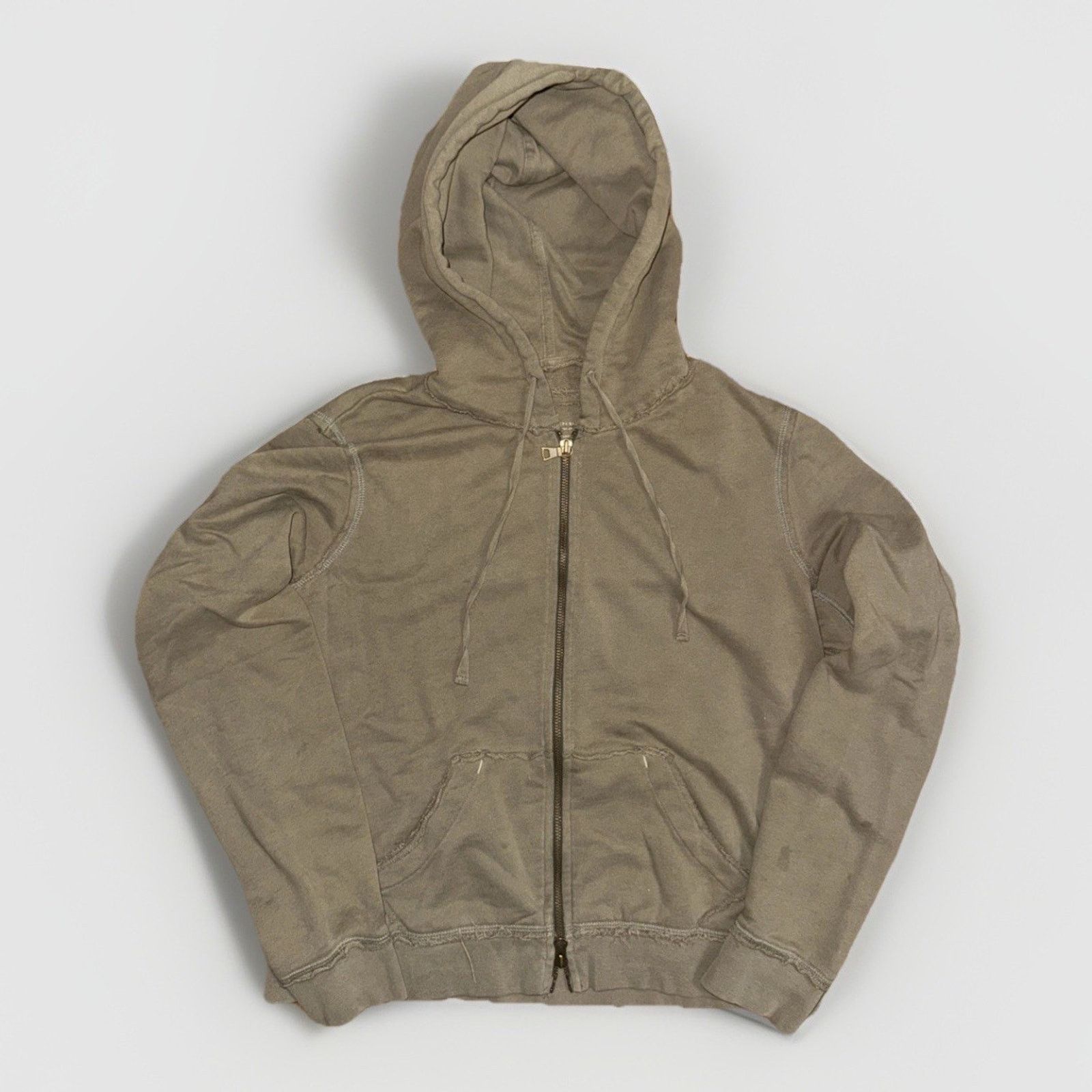 Banana Republic × Vintage Banana Republic Full Zip Hoodie Taupe L Grunge 22x22 Size US L / EU 52-54 / 3 - 1 Thumbnail