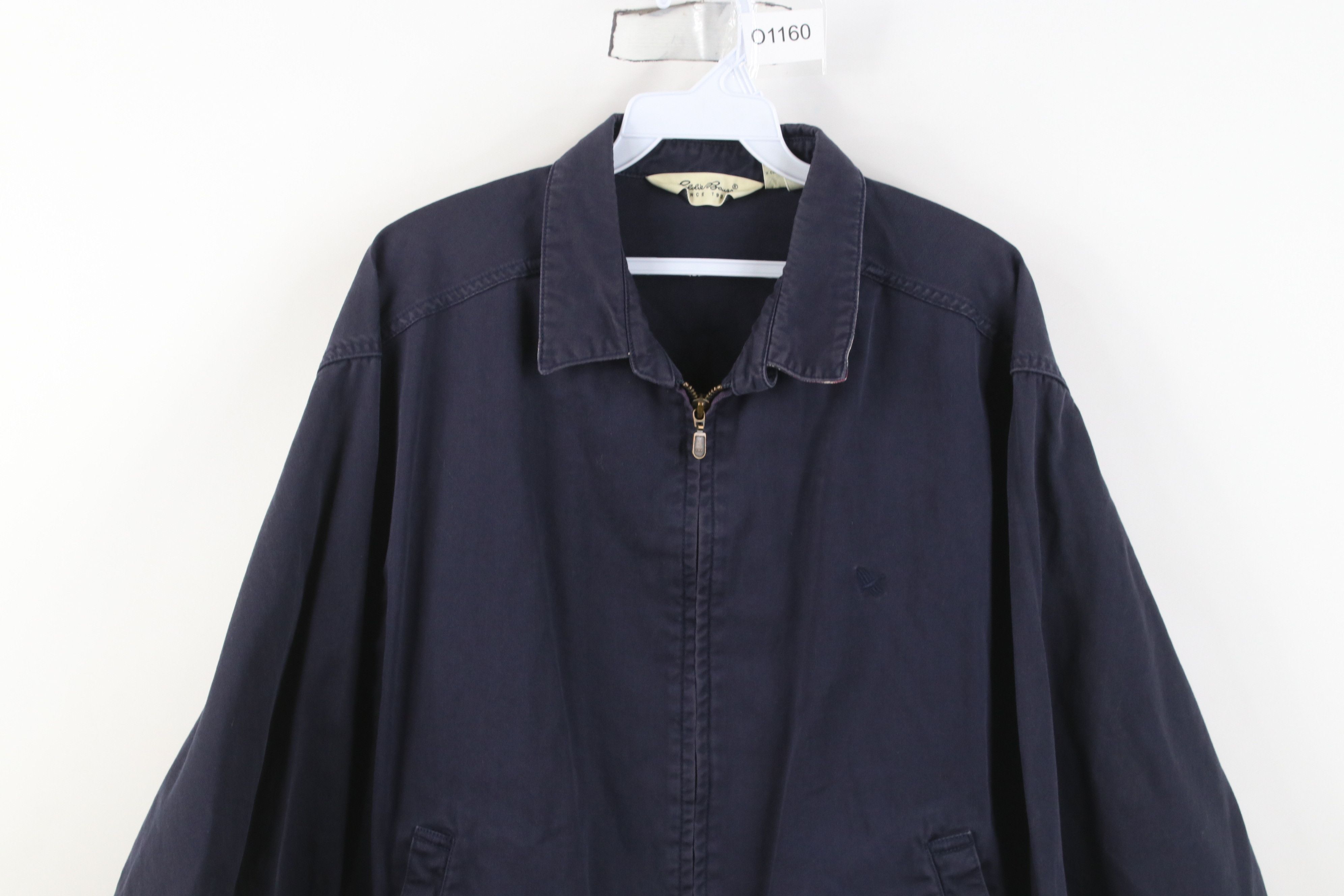 Eddie Bauer Vintage 90s Eddie Bauer Cotton Twill Bomber Jacket Navy Blue Size US M / EU 48-50 / 2 - 2 Thumbnail
