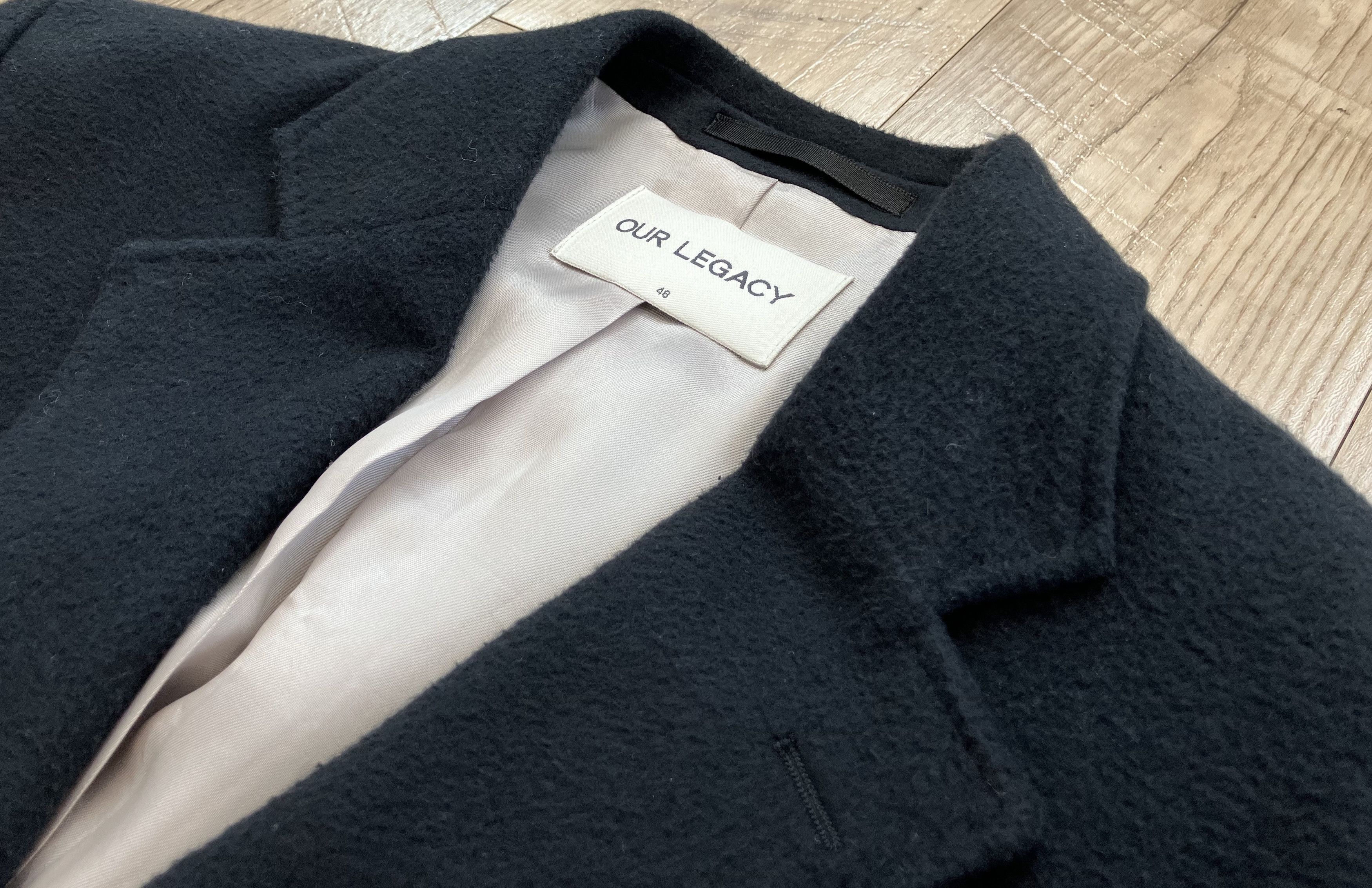 Pre-owned Our Legacy 48 Black Peeled Flannel Long Coat