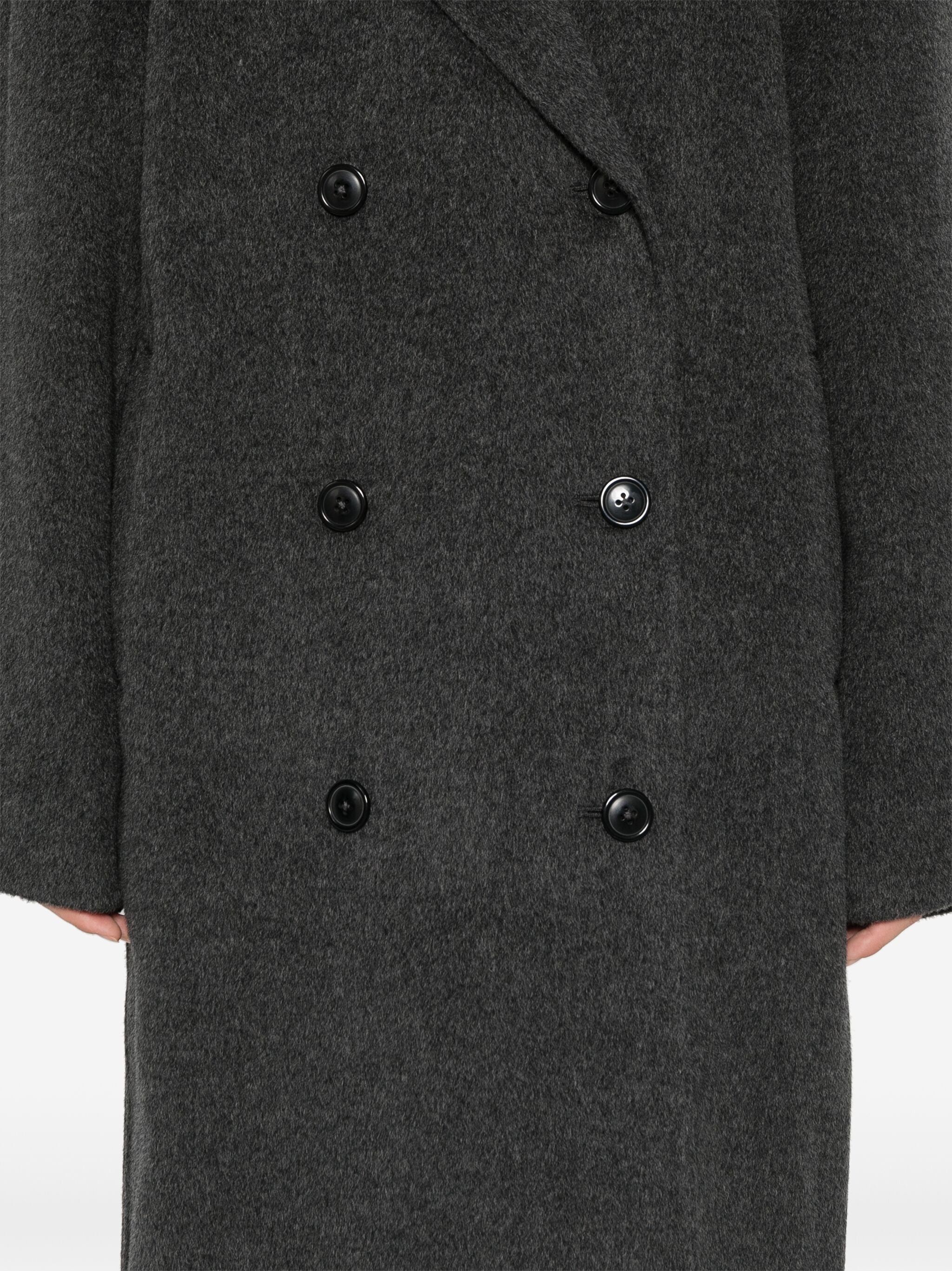 Loulou de Saison o1s22i1n1024 Long Wool Cashmere Coat in Grey Size M / US 6-8 / IT 42-44 - 5 Thumbnail
