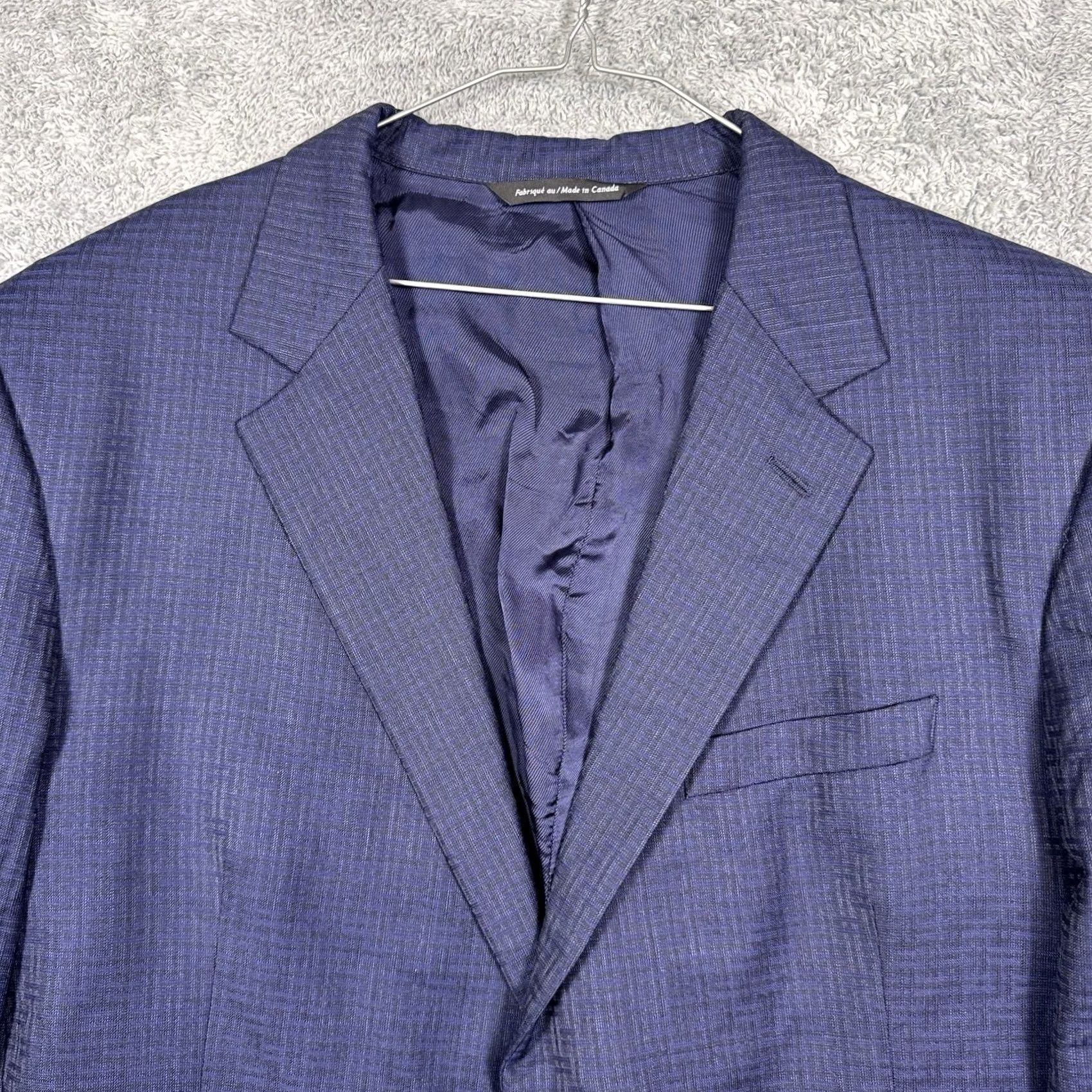 Tallia Coppley Sport Coat Mens 42R Blazer Wool Blue 2-Button Notch Lapel Double-Vented Regular Fit Geometric Napoli Tallia Di Delfino Napoli Blazer Suit Size 42R - 3 Thumbnail