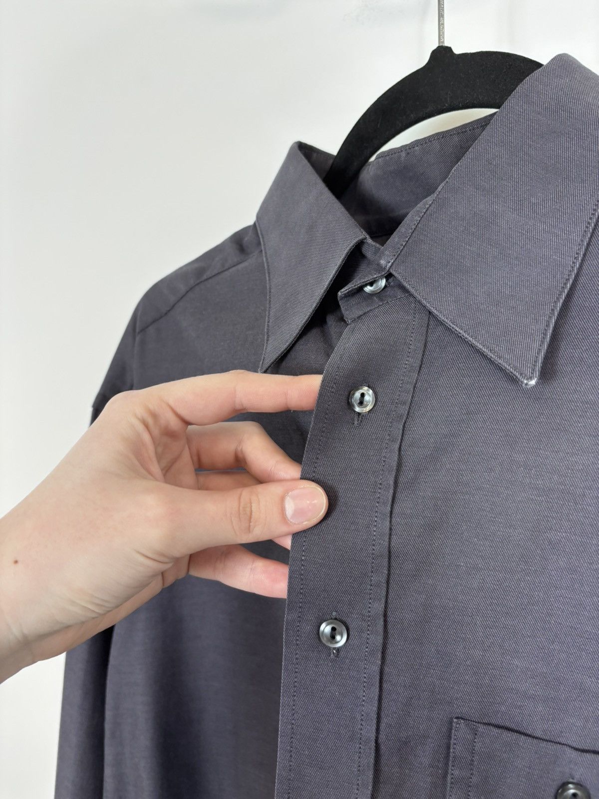 Eton Eton Elastar Vintage Men’s Navy Grey Button Up Shirt Size US XL / EU 56 / 4 - 6 Thumbnail