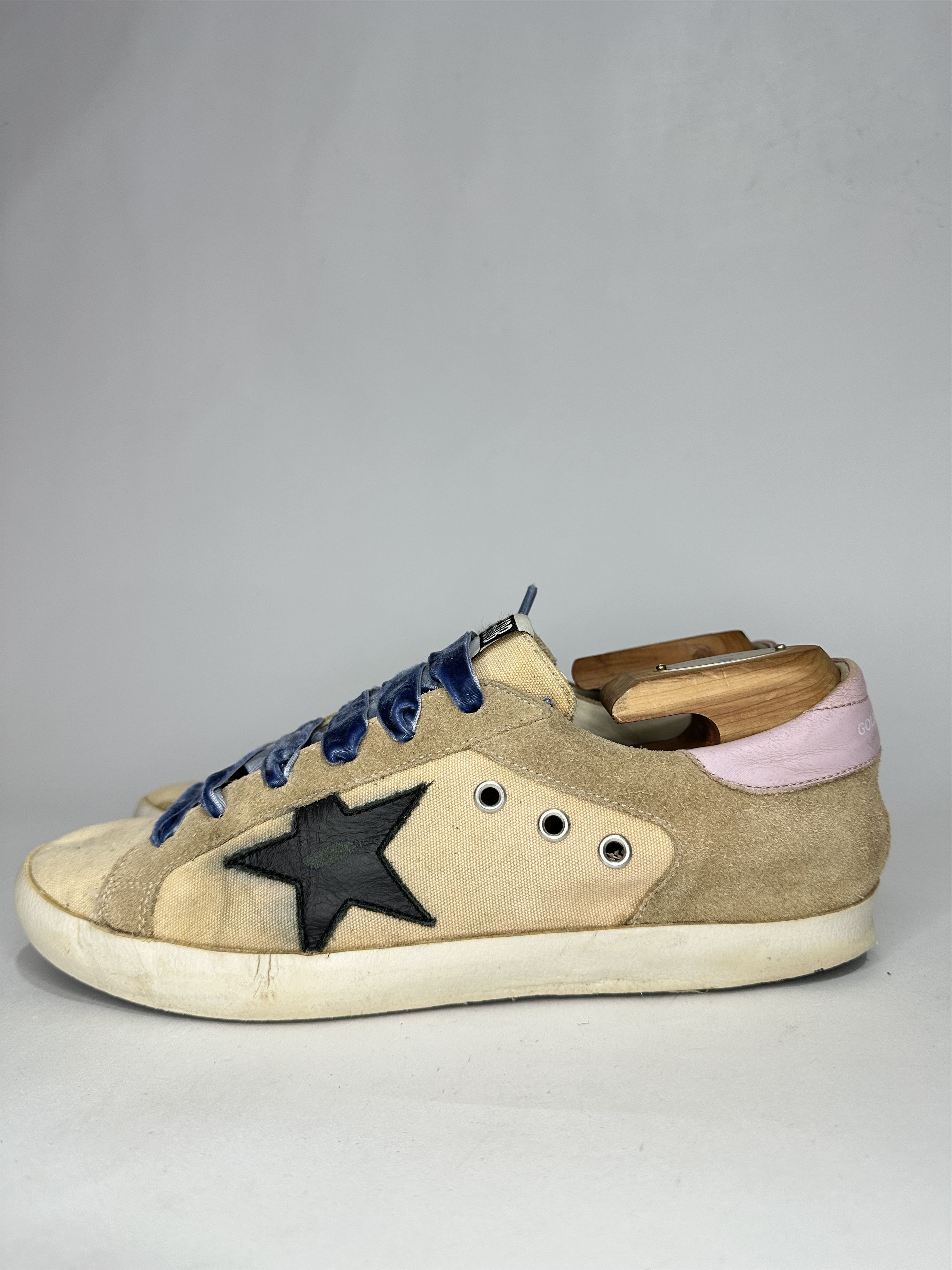 Golden Goose Golden Goose Superstar Tan And Beige Canvas Low Sneakers. Size US 8 / EU 41 - 3 Thumbnail