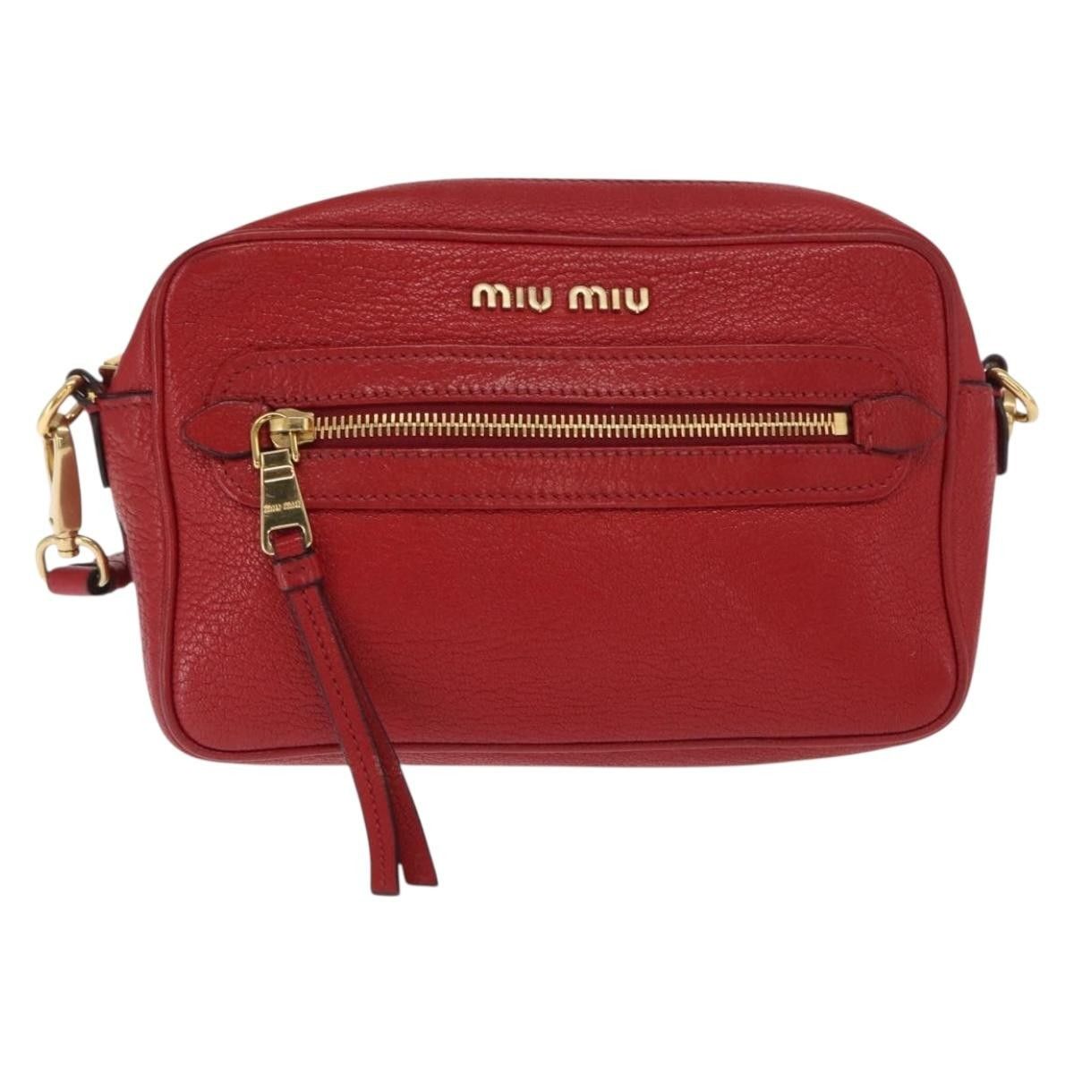 Miu Miu Miu Miu Madras Zip Pocket Crossbody Leather Size ONE SIZE - 1 Thumbnail