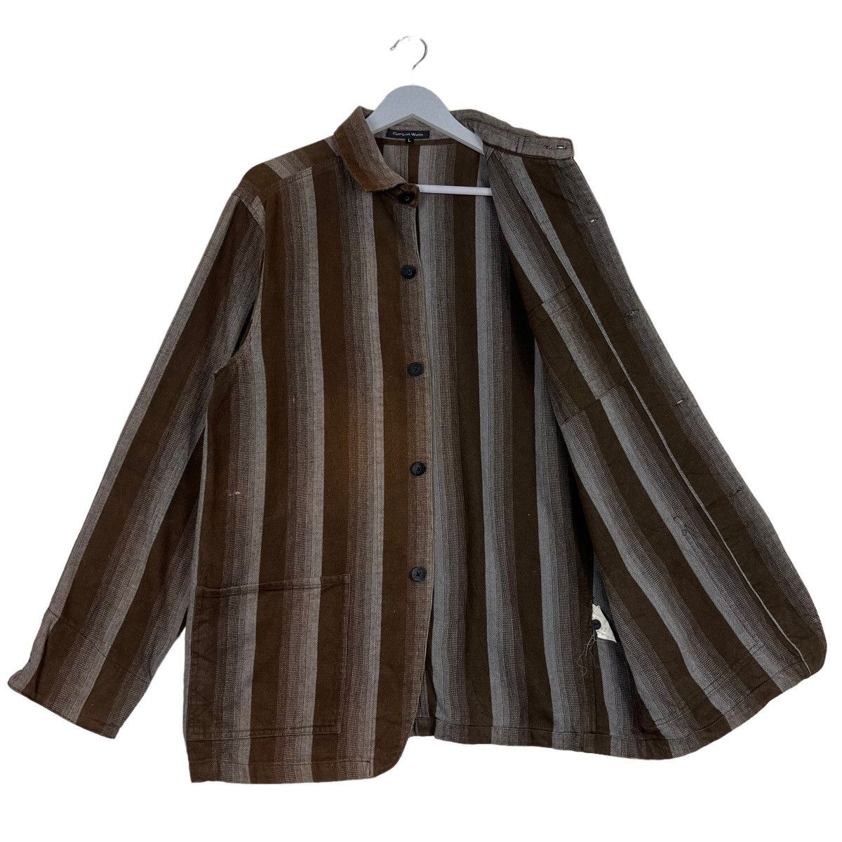 Japanese Brand VINTAGE GARCON WAVE STRIPE SHADOW LAZER JACKET Size US L / EU 52-54 / 3 - 9 Thumbnail