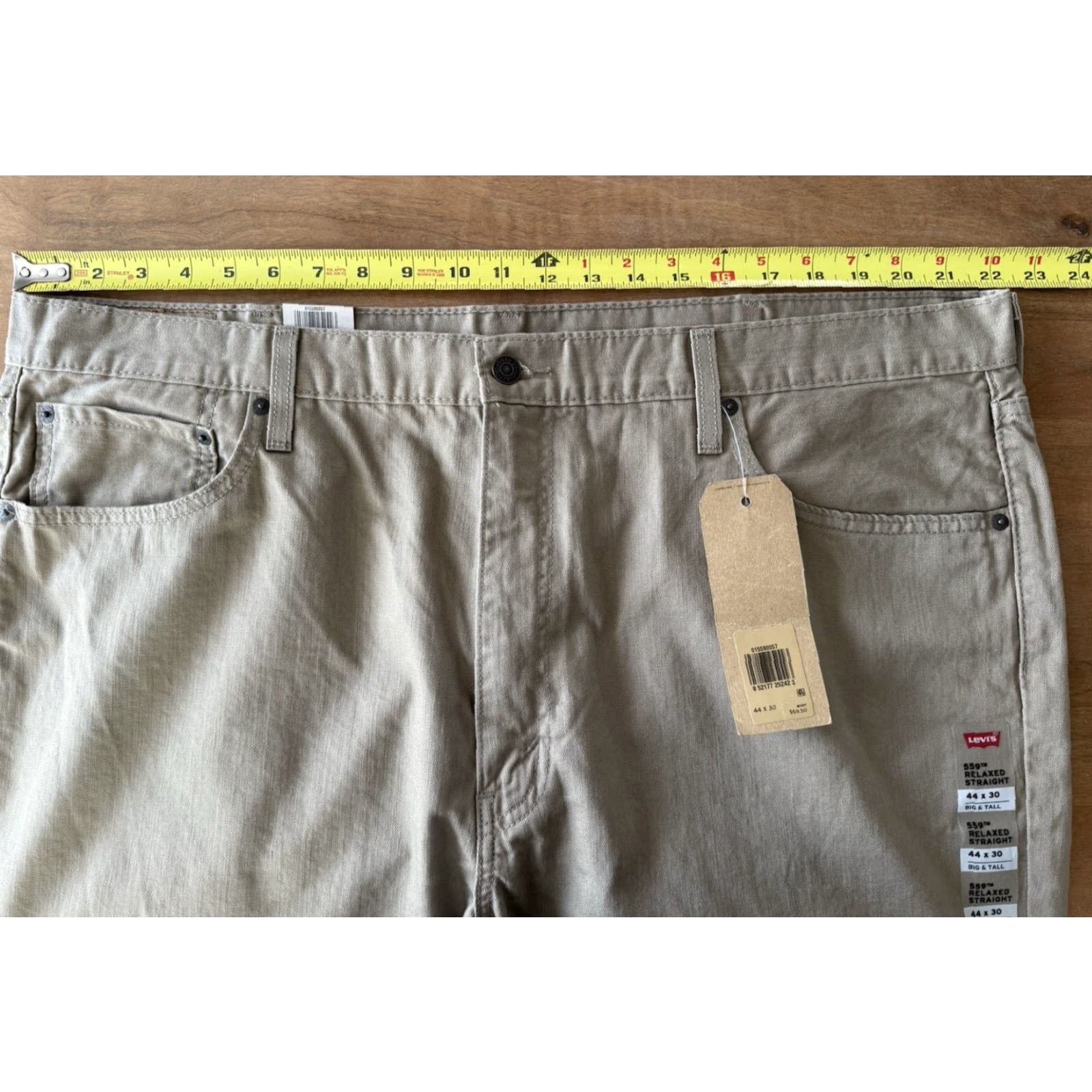 Levi's Levi's 559 Jeans Men Big & Tall 44x30 Beige Relaxed Straight Denim 5-Pocket Button Zip Size US 44 / EU 60 - 7 Thumbnail