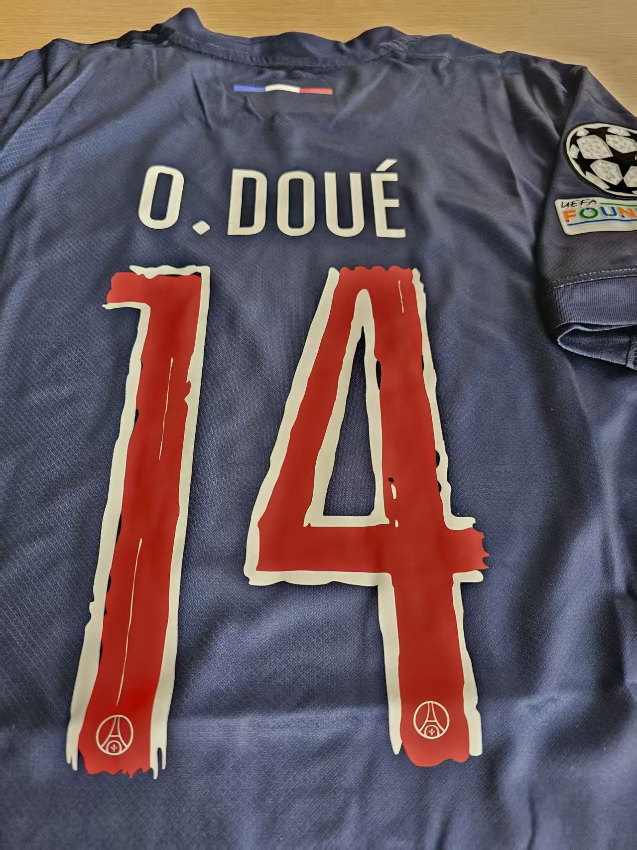 Other 2025 PSG #14 Désiré Doué Jersey Home UEFA Champions League Size US M / EU 48-50 / 2 - 6 Thumbnail