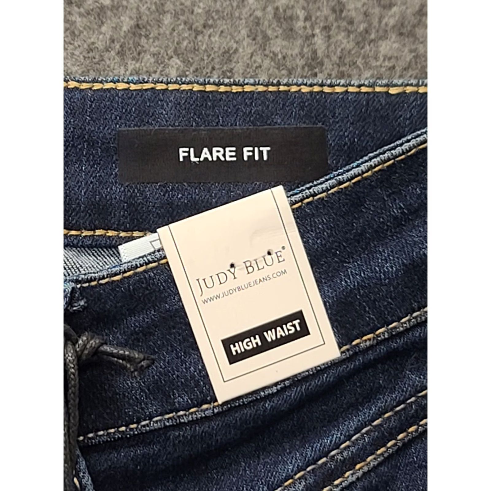 Vintage Judy Blue Jeans Womens 11 30x32 Regular High Rise Flared City Carson City Blue Denim Stretch Pockets Zipper Button Lace-up? Size 32" / US 10 / IT 46 - 3 Thumbnail
