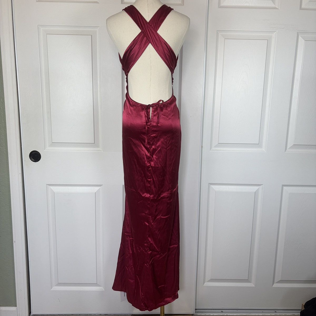 Other GLNEGE burgundy backless maxi prom dress Size S / US 4 / IT 40 - 2 Thumbnail