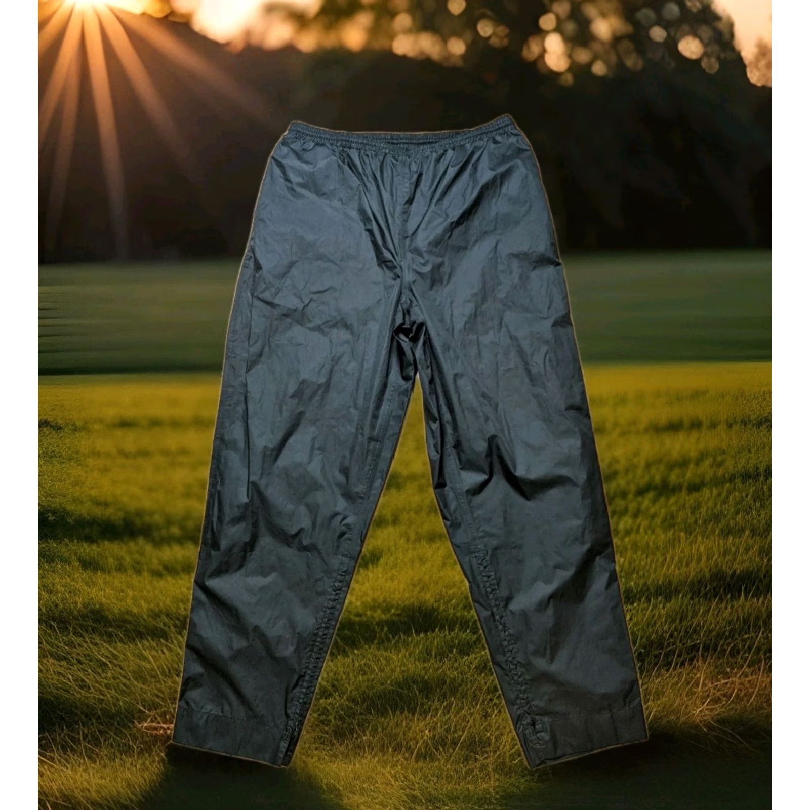 Vintage Sun Mountain Black Waterproof Golf Hiking Camp Packable Rain Pants Mens Large XL Size US 33 - 3 Thumbnail