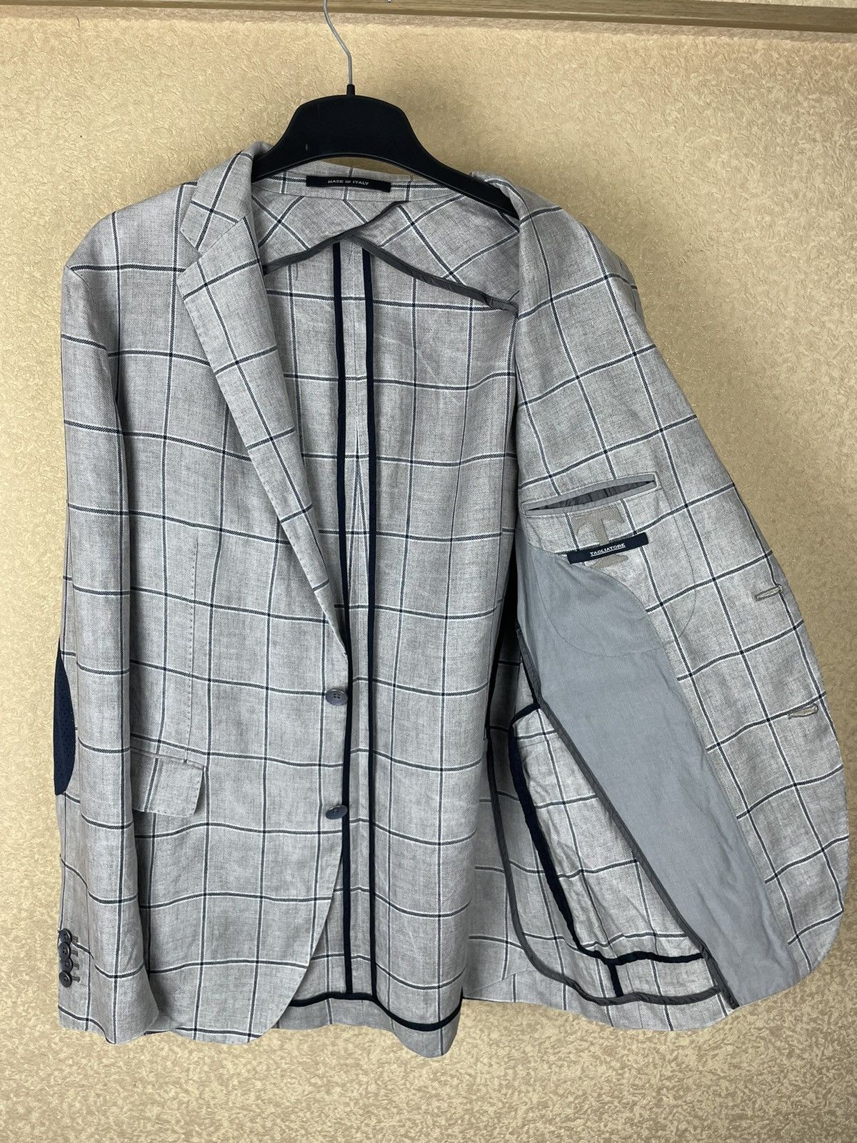 Tagliatore Tagliatore Linen Delavé Blazer Mens L 54 Grey Made in Italy Size 54R - 3 Thumbnail