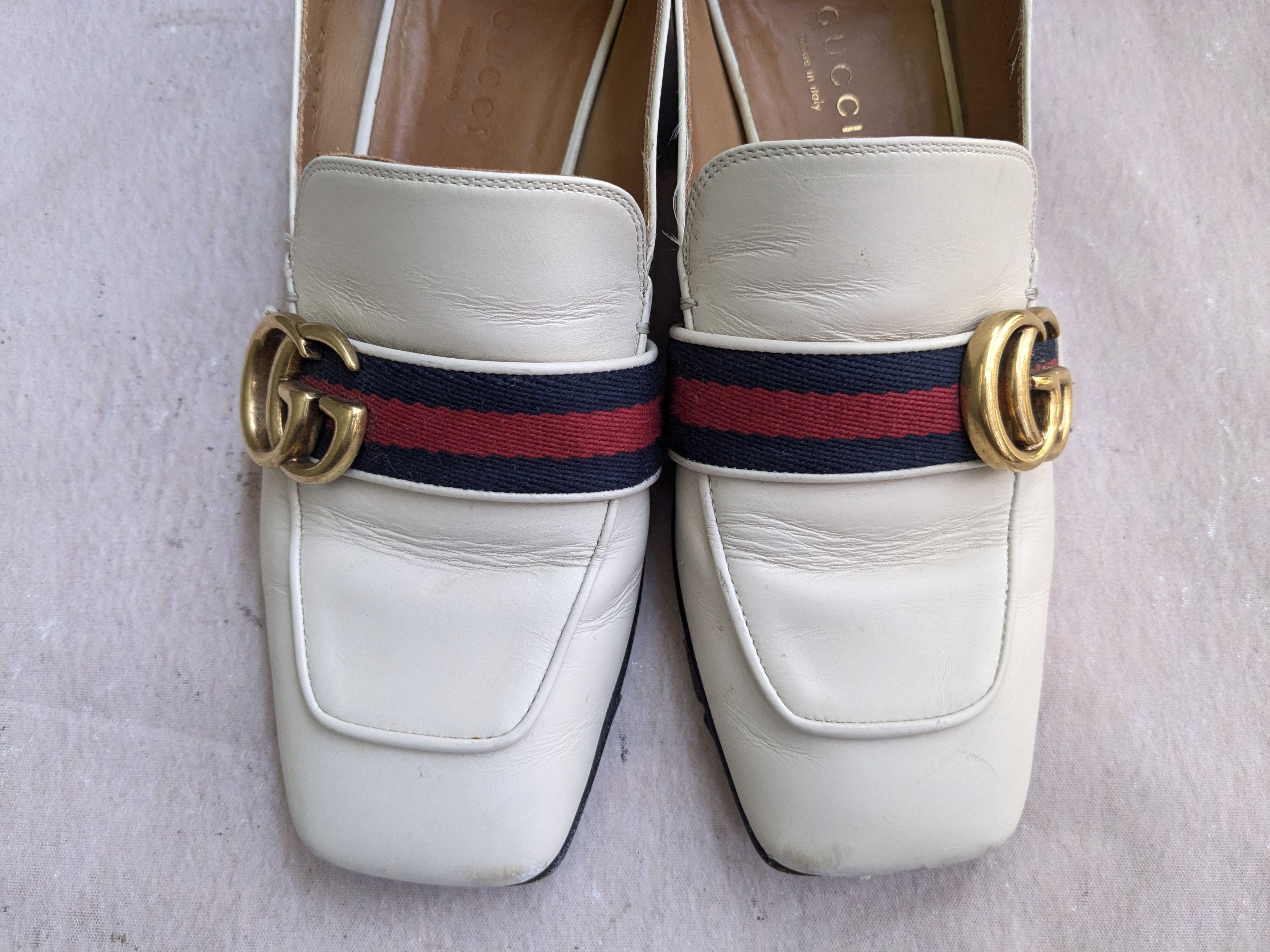 Gucci Gucci Loafers White 36 6 Leather Pumps Heels Size US 6 / IT 36 - 6 Thumbnail